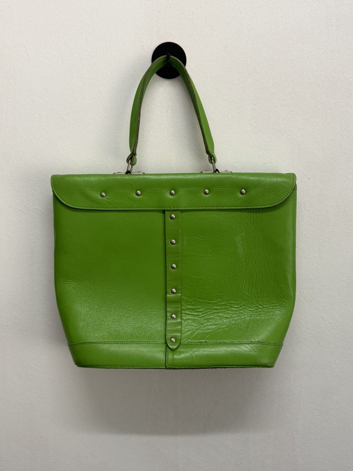 Comme des Garcons Comme des Garçons Green Leather Flap Handbag" Size ONE SIZE - 3 Thumbnail