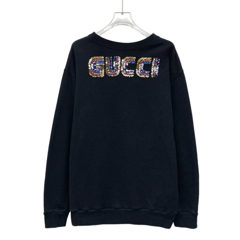 Gucci Gucci Black cat letter sequin cotton round-neck long-sleev Size US L / EU 52-54 / 3 - 2 Thumbnail