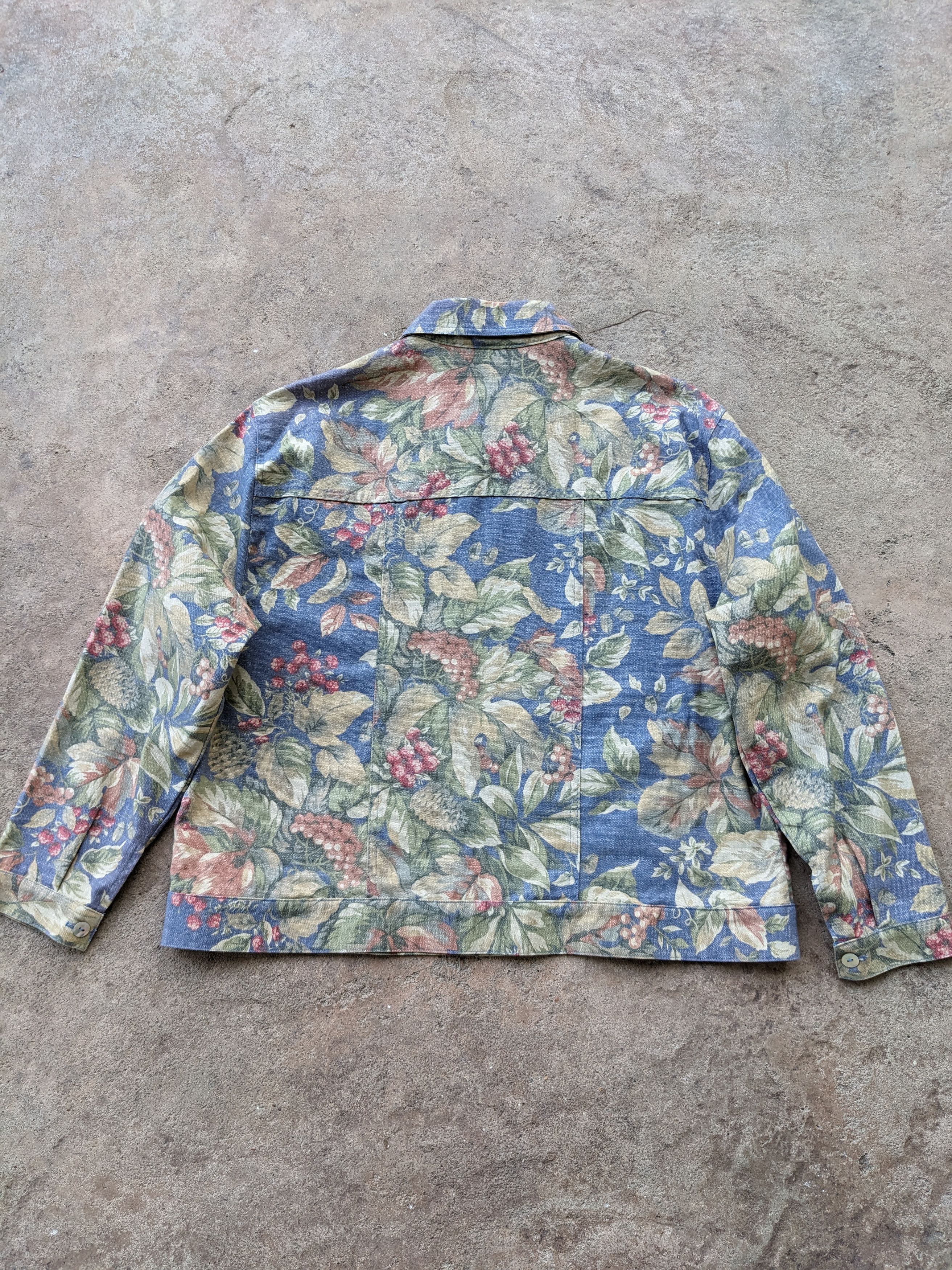 Norm Thompson 80's 90's Floral Denim Jacket Size US M / EU 48-50 / 2 - 5 Thumbnail