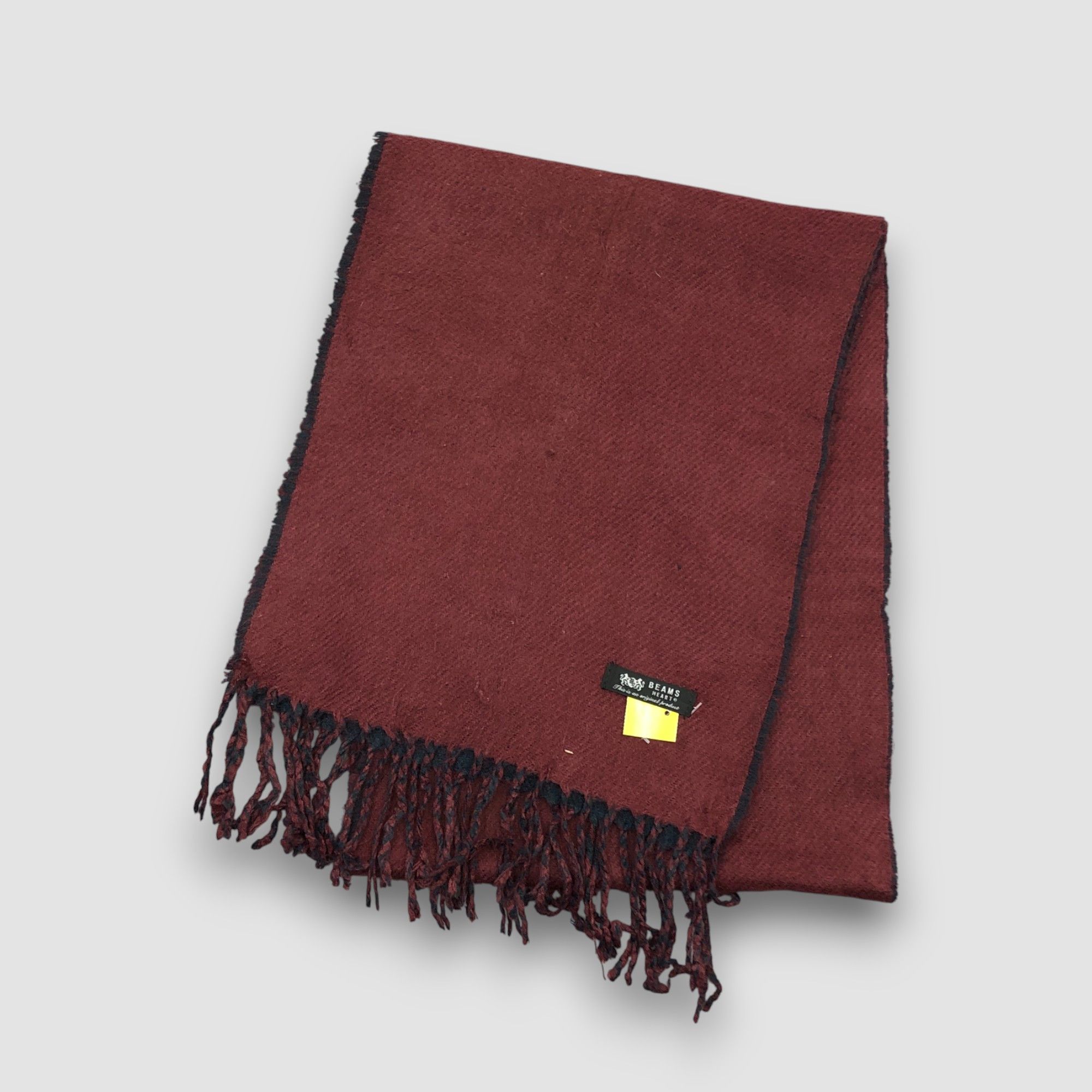 Beams Plus Vintage 90s Beams Scarf Muffler Wool Winter Fringe Scarves Size ONE SIZE - 3 Thumbnail