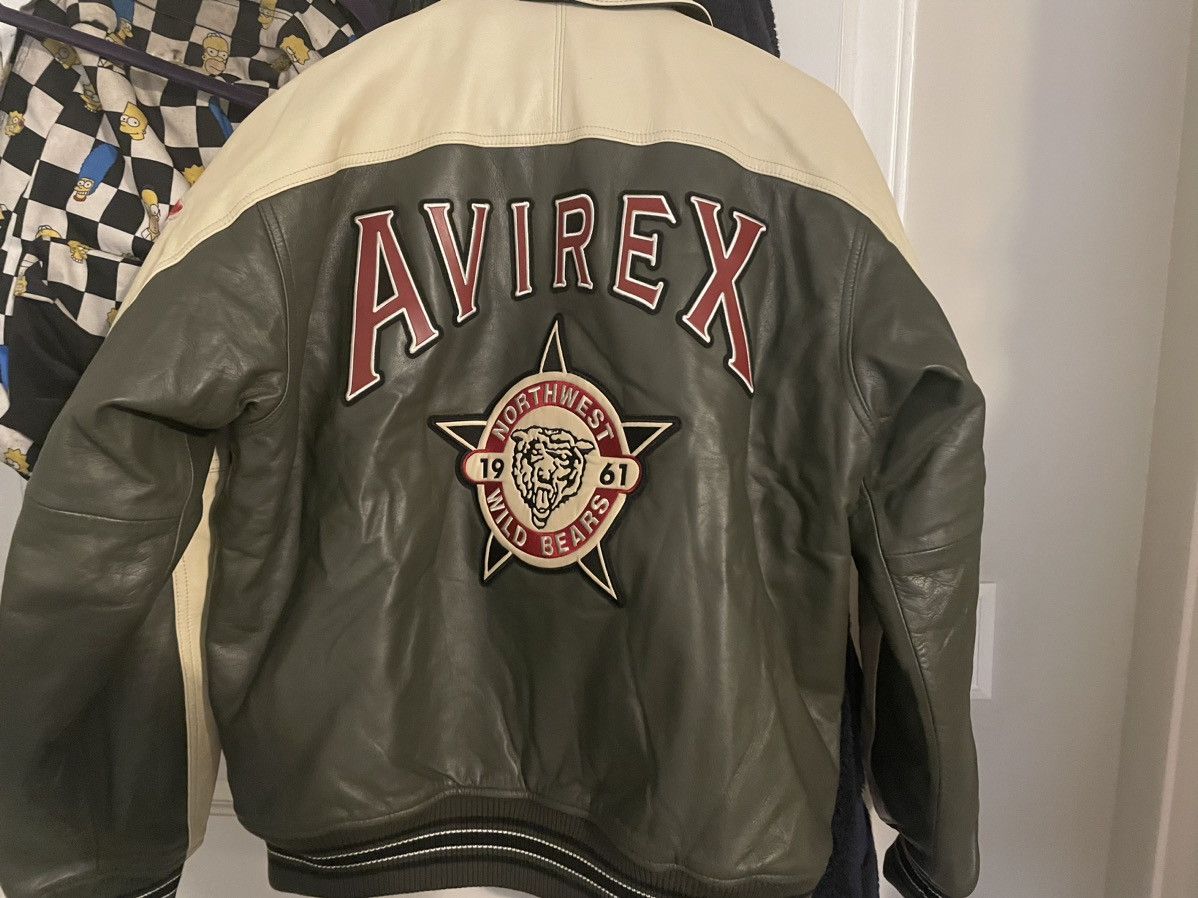 Avirex AVIREX WILD BEARS LEATHER HOCKEY VARSITY JACKET SIZE