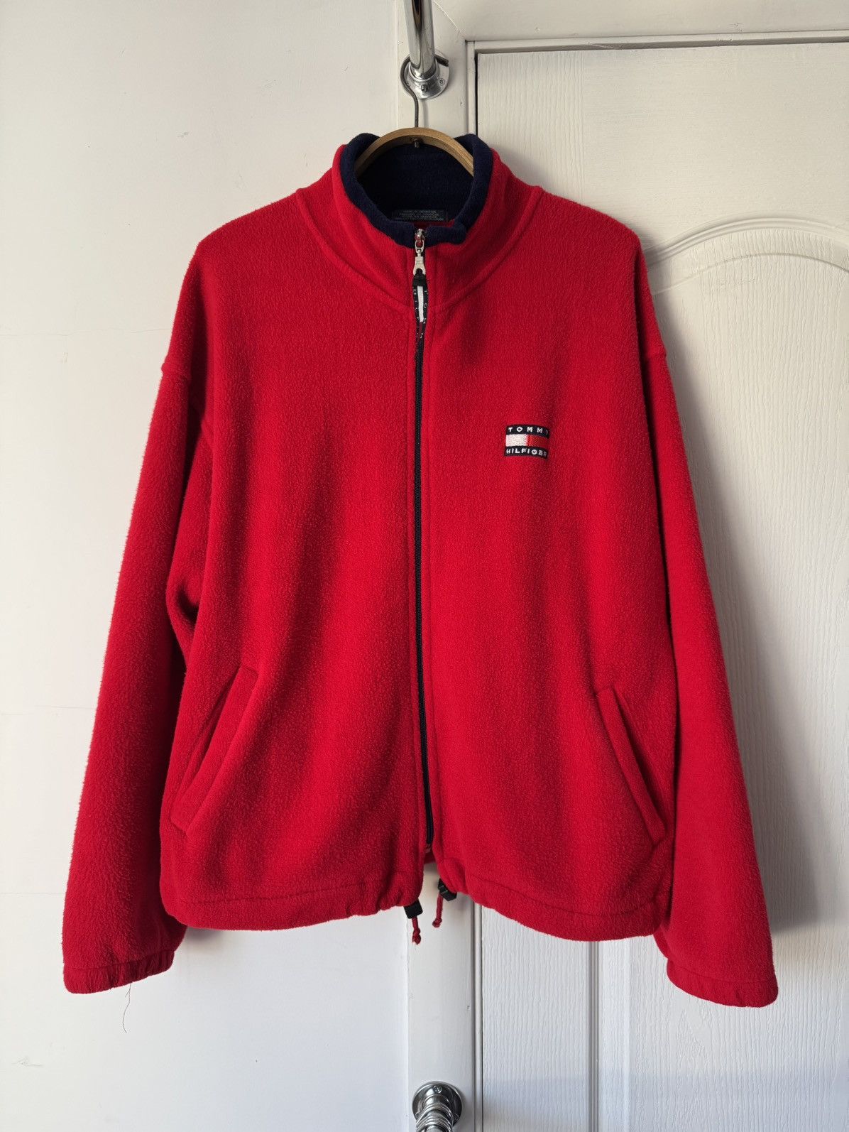 Tommy Hilfiger Vintage 90s Tommy Hilfiger Full Zip Fleece Red Size US L / EU 52-54 / 3 - 1 Thumbnail