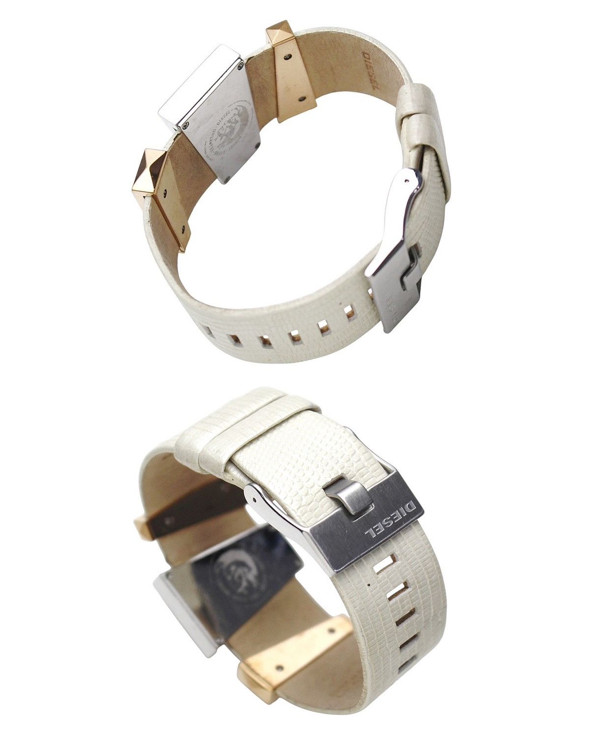 2000S DIESEL GEOMETRIC LEATHER WATCH – METAL ACCENTS