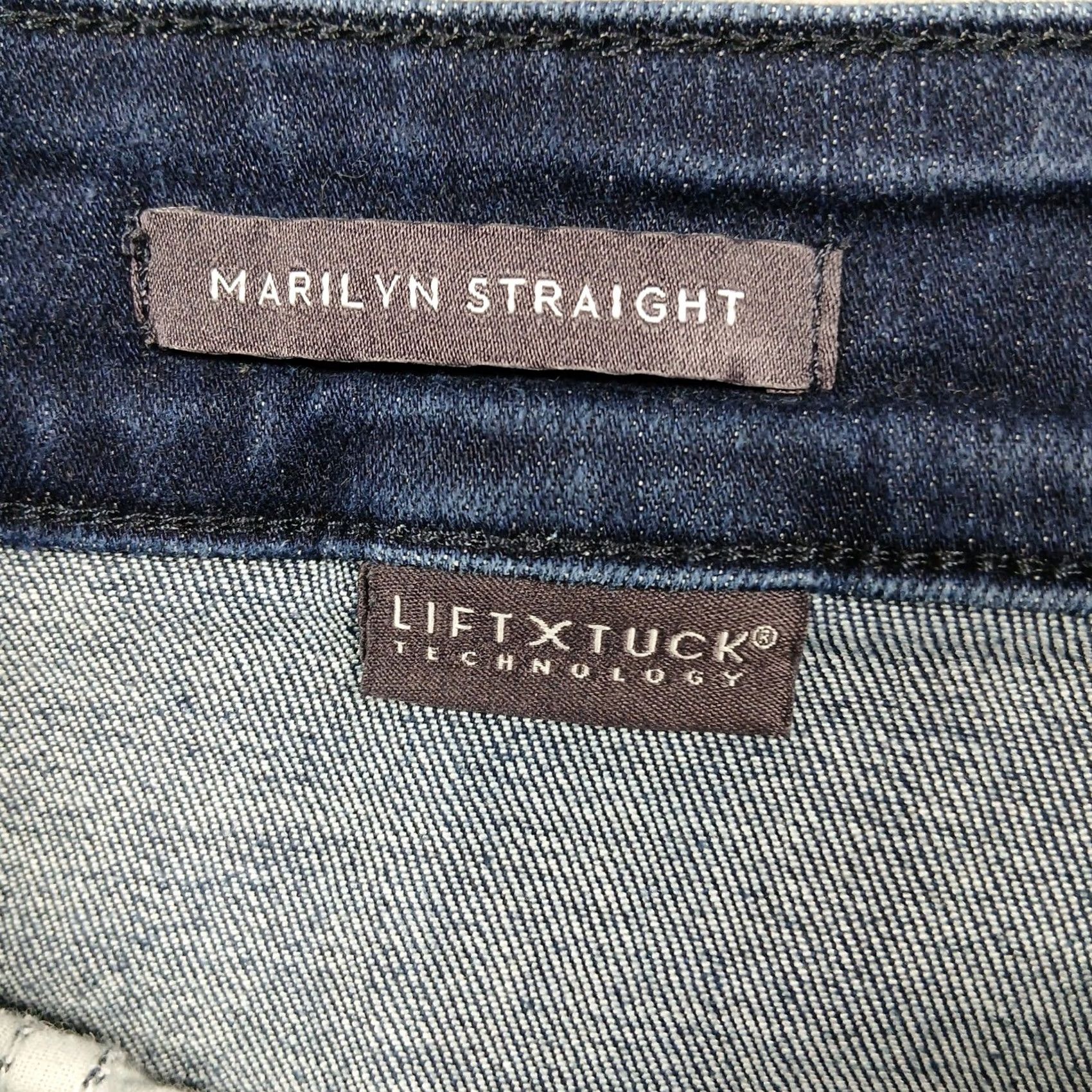 NYDJ VINTAGE NYDJ Marilyn Straight Jeans Womens 14P Dark Wash Lift Tuck Stretch Size 36" / US 14 / IT 50 - 5 Thumbnail