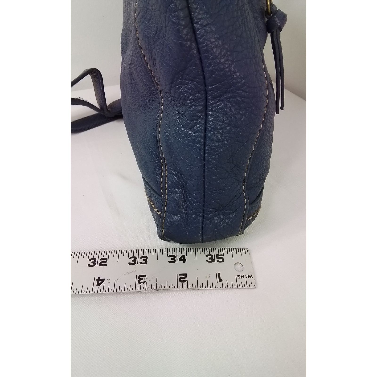 The Sak The Sak Leather Handbag Blue Purse #W2657 Size ONE SIZE - 10 Thumbnail