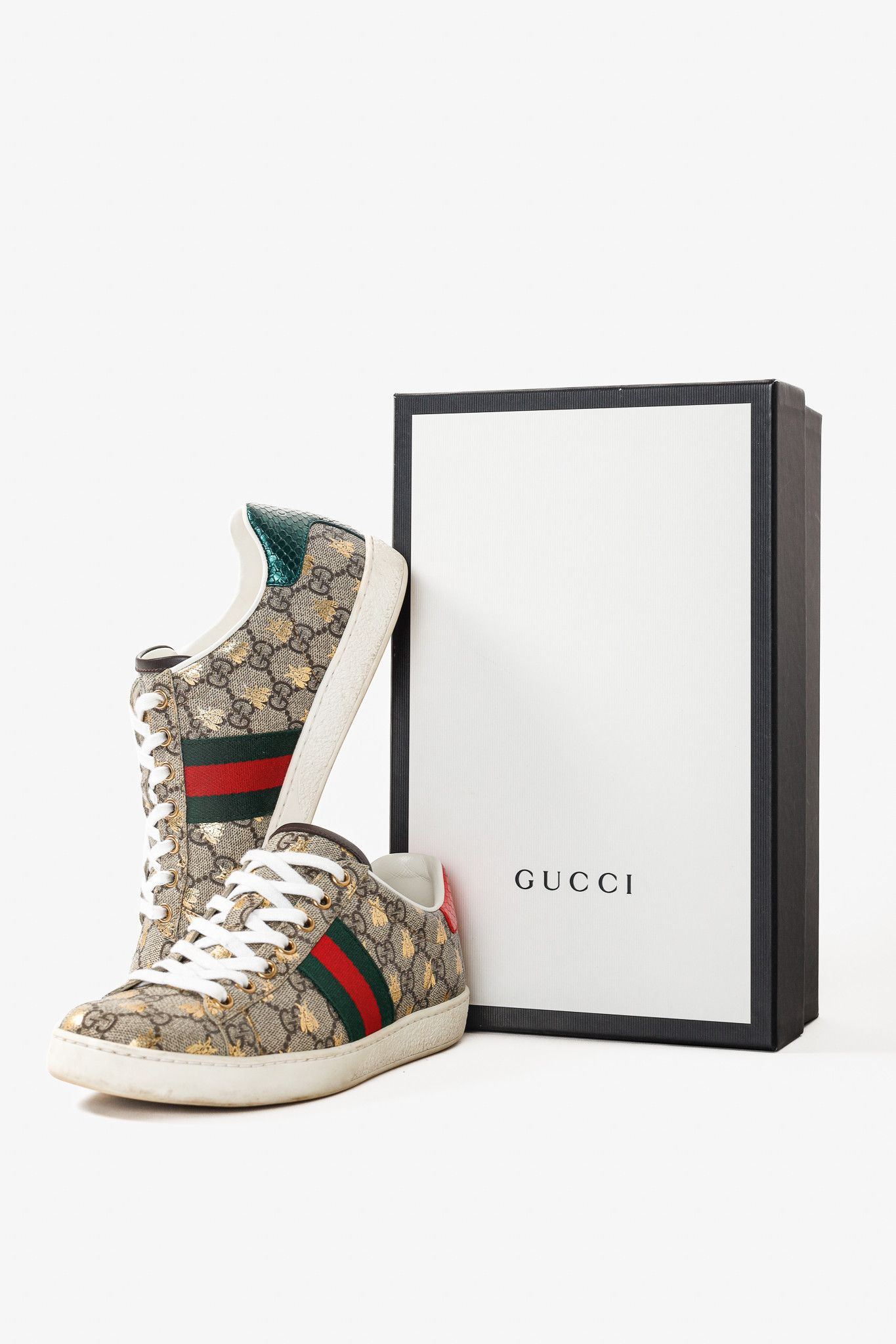 Gucci Gucci Ace GG Supreme Monogram Bee Sneakers Size US 7 / IT 37 - 12 Thumbnail