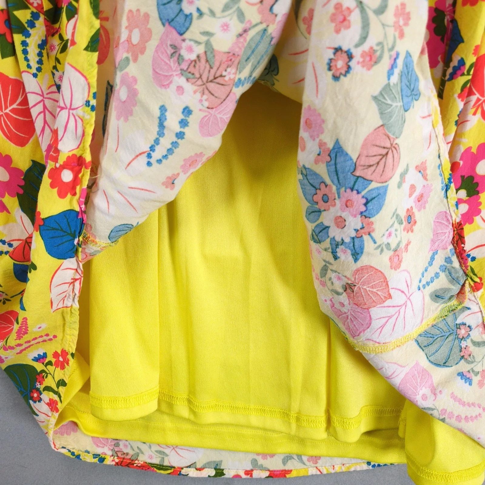 Other Emily Wonder Yellow Floral Babydoll Mini Dress L Ruffles Size L / US 10 / IT 46 - 8 Thumbnail