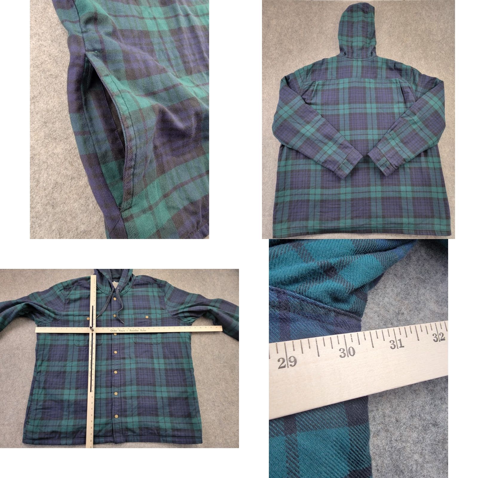 Vintage VINTAGE LL Bean Shirt Mens 3XL Green Blue Plaid Fleece Lined Hooded Snap Front Flannel Size US XXL / EU 58 / 5 - 8 Thumbnail