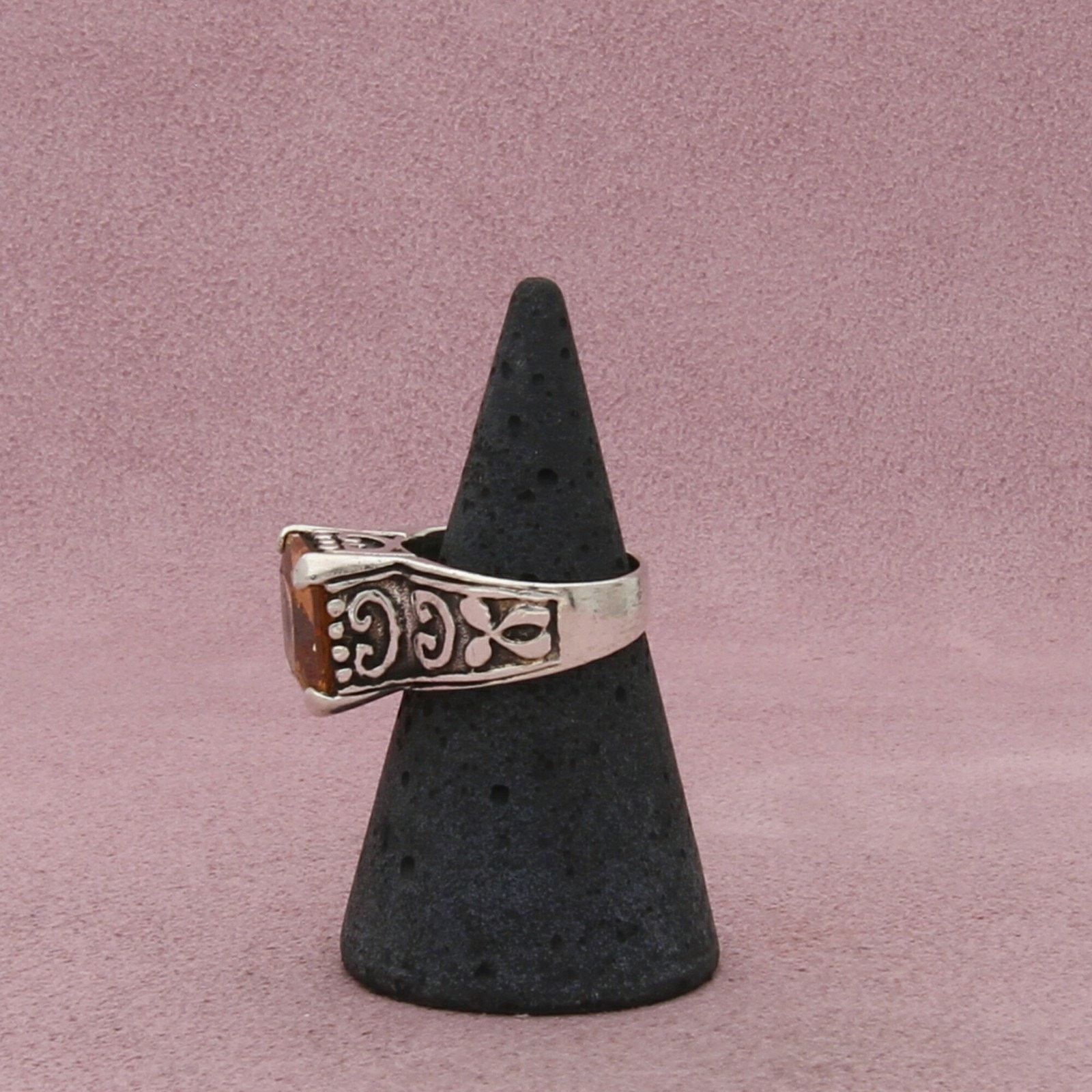 Sterling Silver sterling silver yellow cz scroll ring size 5.75 Size ONE SIZE - 4 Thumbnail