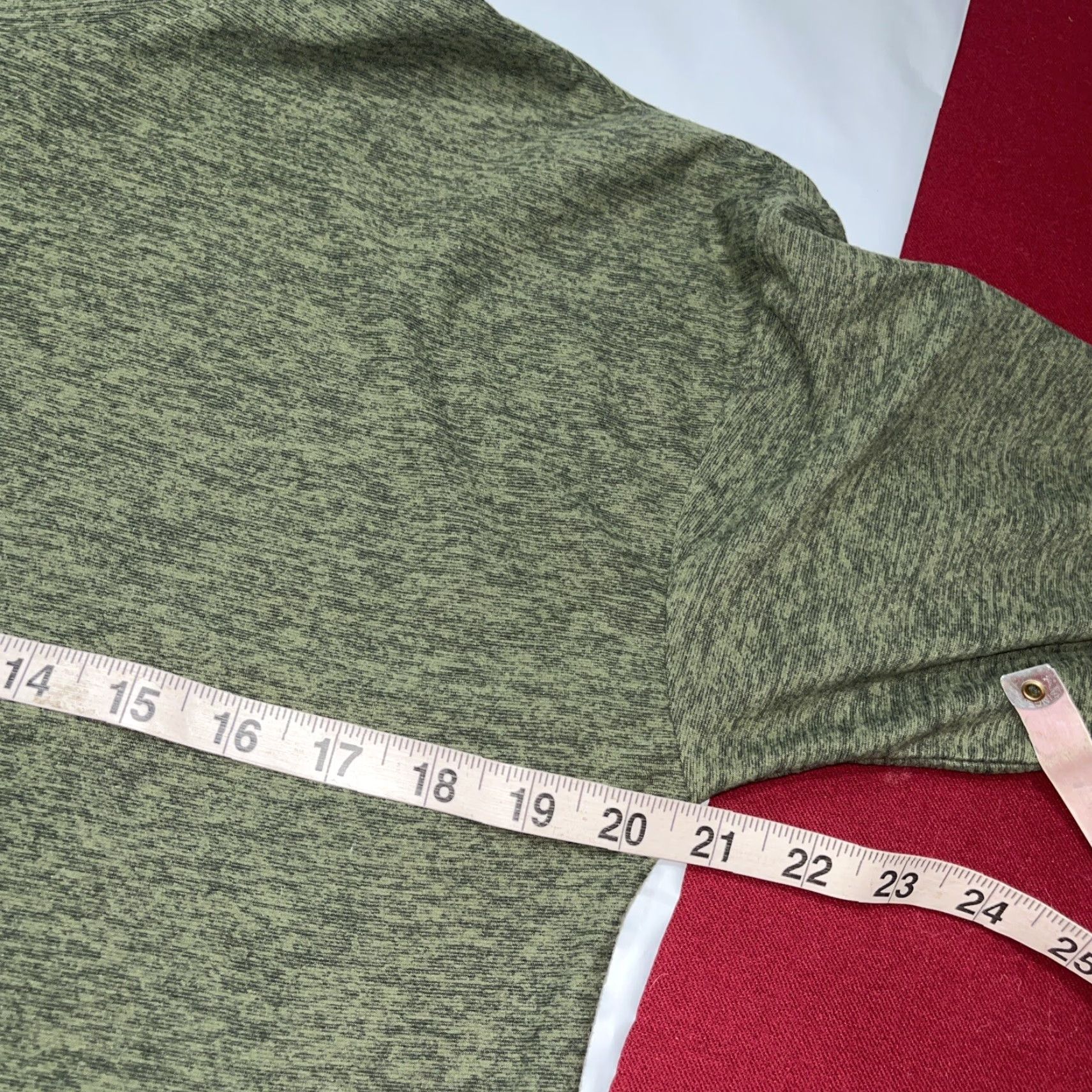 Vintage Canada Weather Gear GREEN Marled Mock Neck Pullover Shirt Cinch Tie Hem 6W6100 M Womens Medium Shirt Size M / US 6-8 / IT 42-44 - 7 Thumbnail