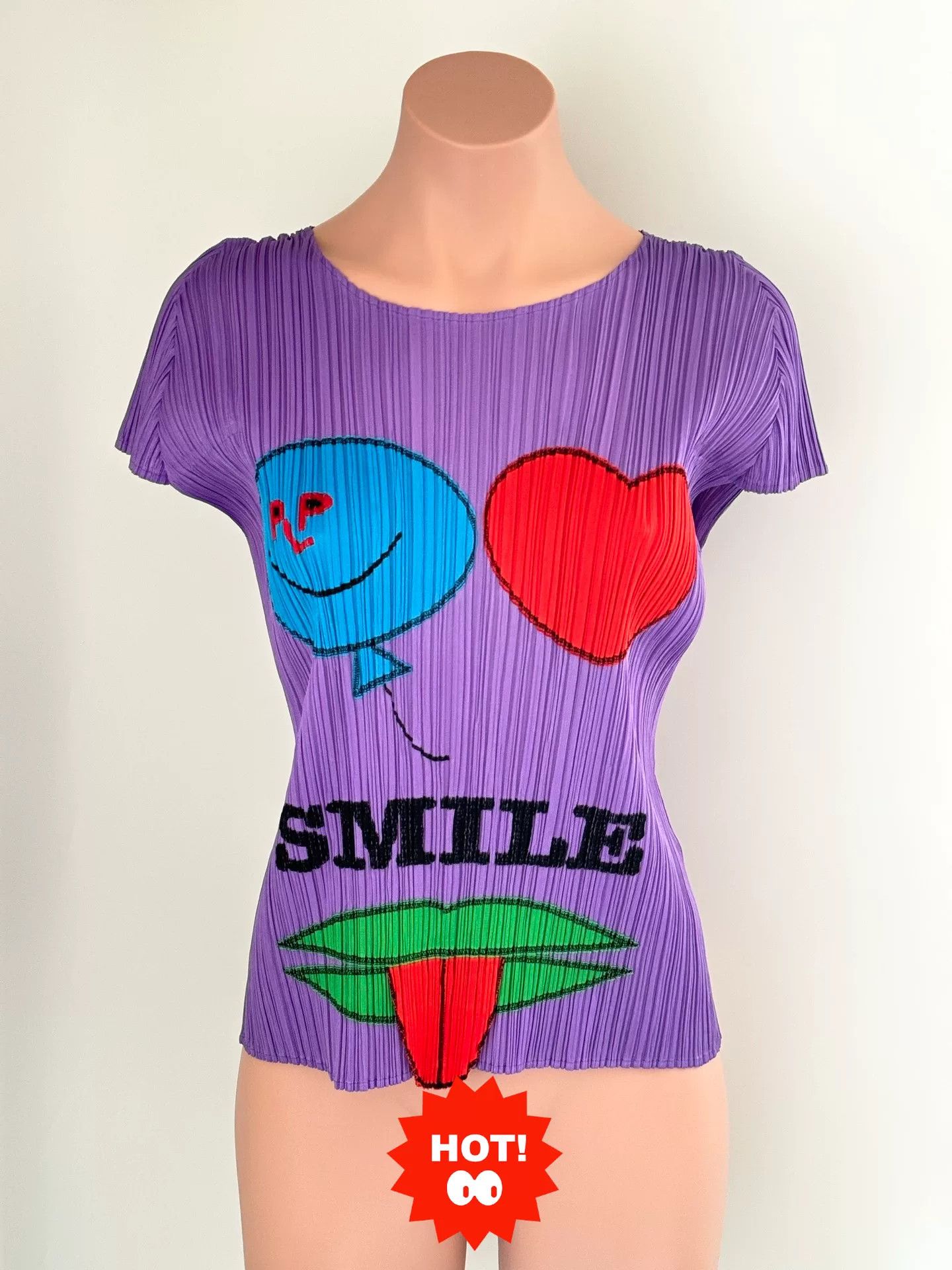 Issey Miyake Issey Miyake Pleats Please Purple T-Shirt Size L / US 10 / IT 46 - 1 Thumbnail