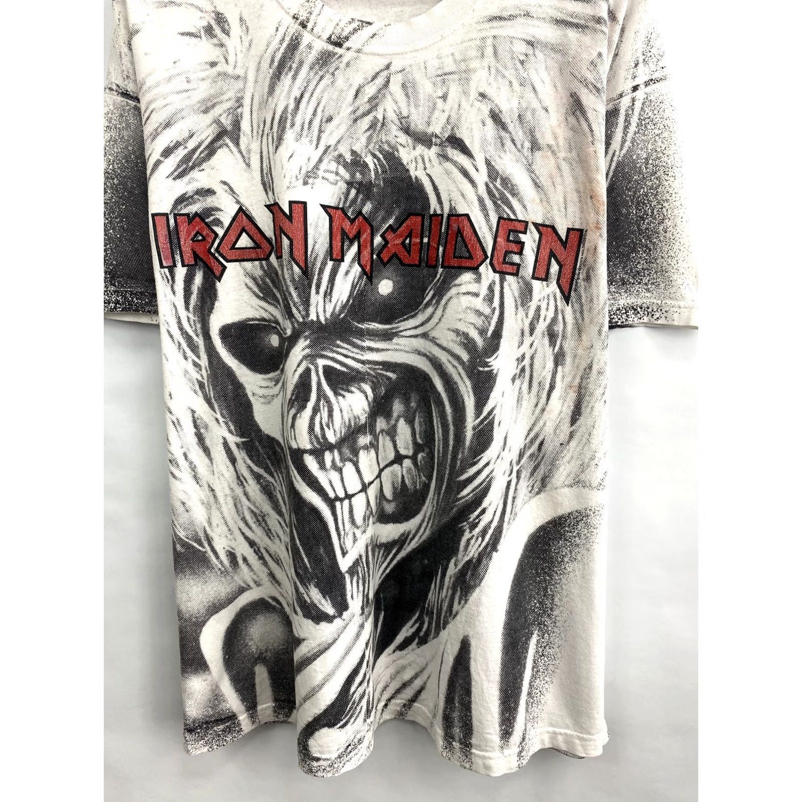 Gildan VINTAGE Iron Maiden Rock Band T-Shirt XL White Mens 90s rare retro hype Size US XL / EU 56 / 4 - 5 Thumbnail