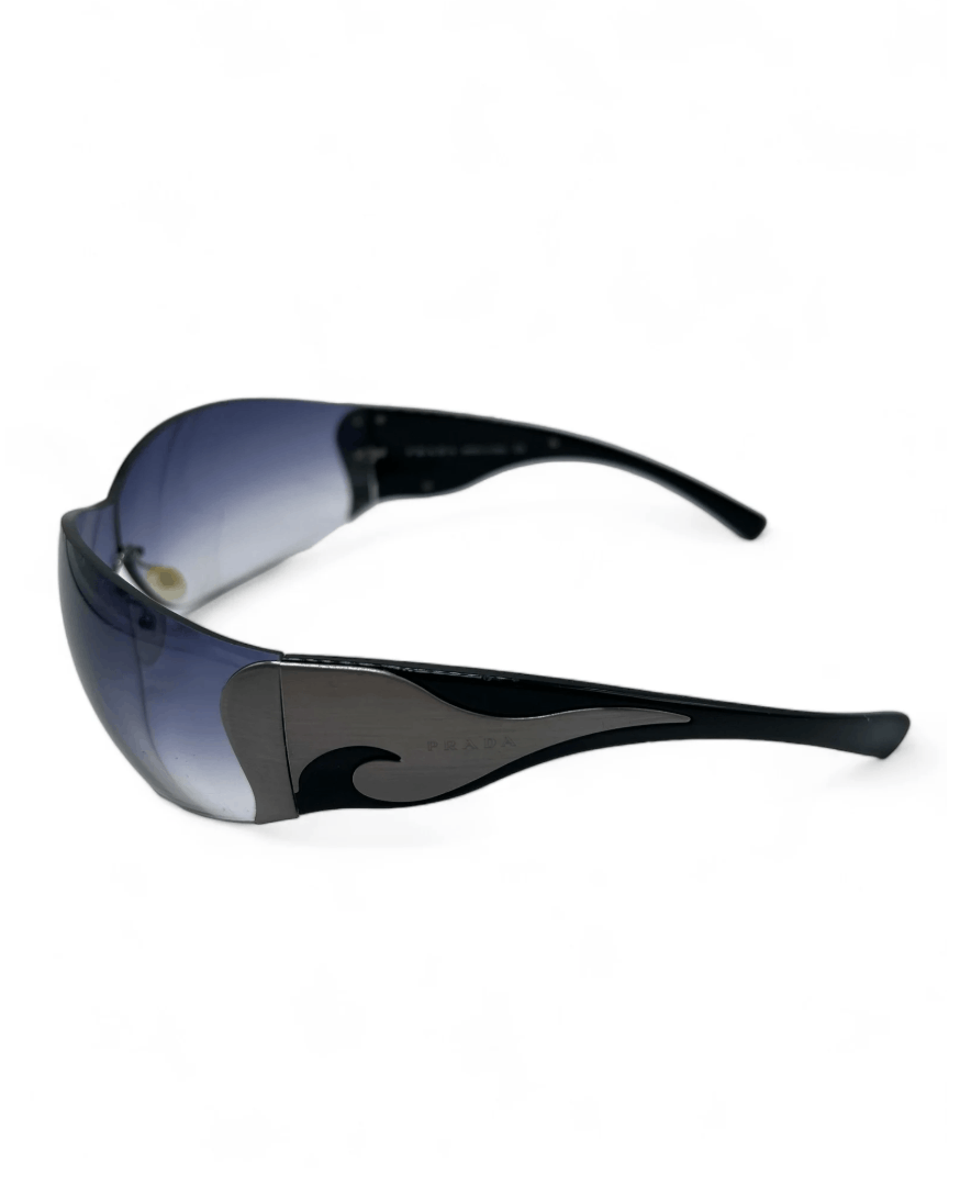 Prada PRADA Sunglasses Flame 2004 Star Fire Rectangle Wrap Shield Size ONE SIZE - 3 Thumbnail