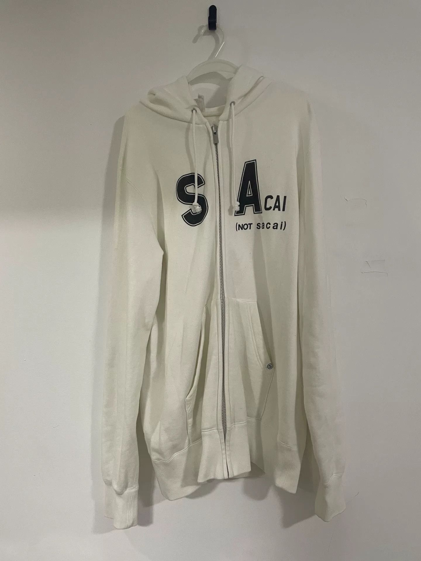 Sacai Sacai White Hooded Sweatshirt Jacket Size M / US 6-8 / IT 42-44 - 1 Thumbnail