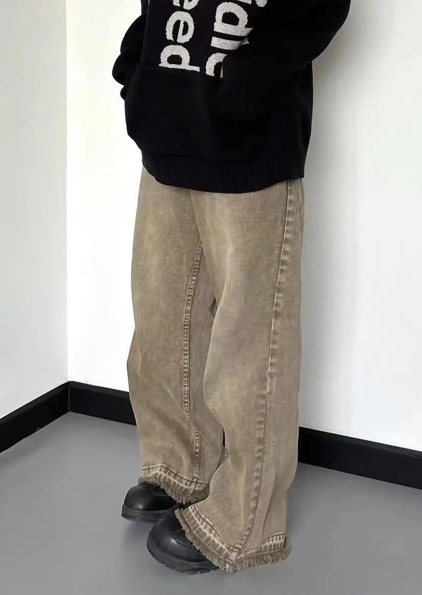 Designer × Japanese Brand Retro casual distressed washed straight leg loose jeans Size US 30 / EU 46 - 3 Thumbnail