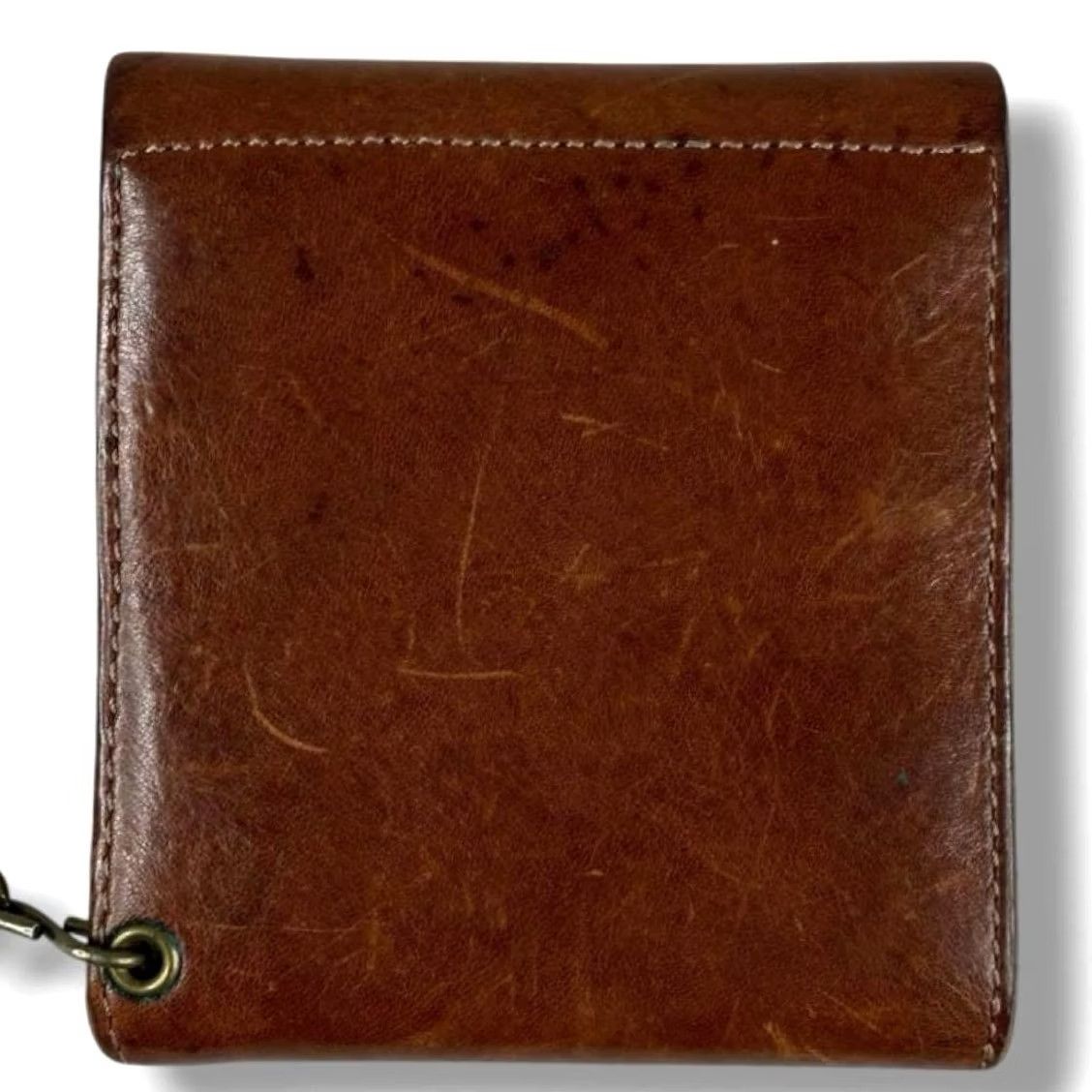 Ralph Lauren VINTAGE RRL Ralph Lauren Leather Biker Wallet Brown with Chain Logo Size ONE SIZE - 3 Thumbnail