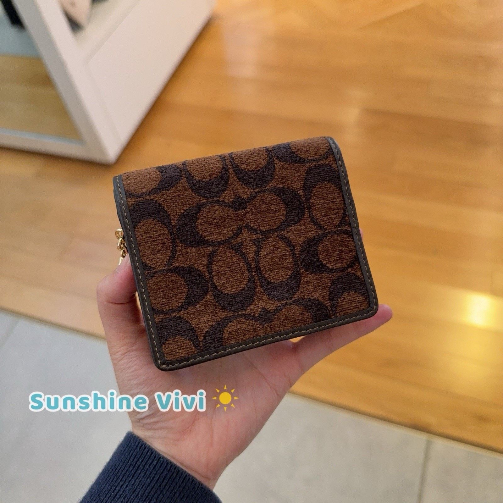 Coach NWT Coach Snap Wallet In Signature Chenille CCQ32 Gold Size ONE SIZE - 3 Thumbnail