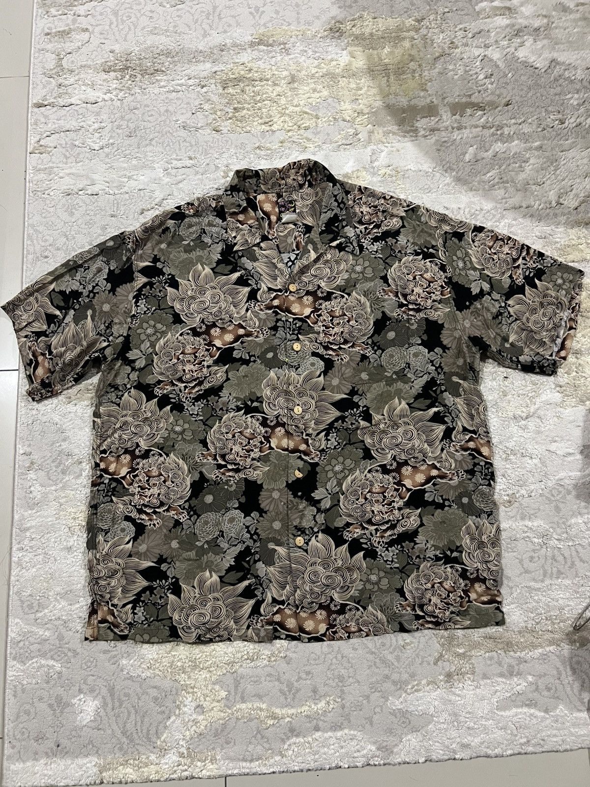 Sun Surf Vintage Japanese Dragon Mash Pocket Rayon Hawaiian Shirt Big Size US XXL / EU 58 / 5 - 2 Thumbnail