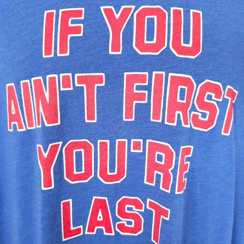 Vintage VINTAGE Talladega Nights T Shirt Mens Large Blue If You Ain't First Youre Last Size US L / EU 52-54 / 3 - 3 Thumbnail