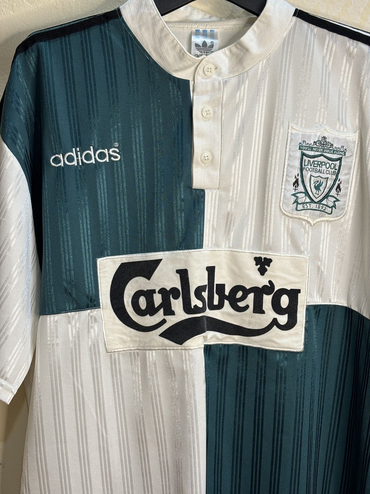 Adidas Vintage Liverpool 95/96 away jersey Size US XL / EU 56 / 4 - 3 Thumbnail