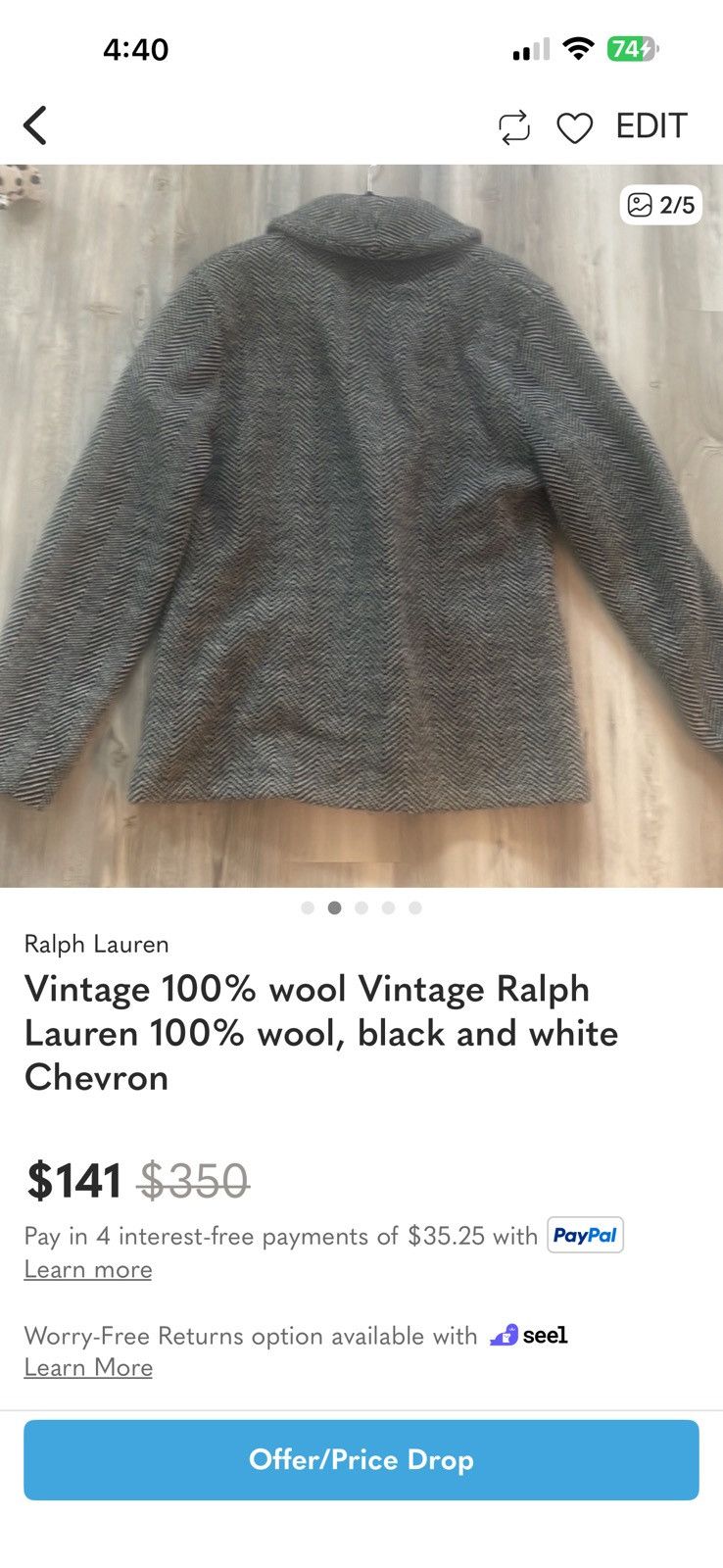 Ralph Lauren Vintage 100% wool Vintage Ralph Lauren 100% wool Size S / US 4 / IT 40 - 5 Thumbnail