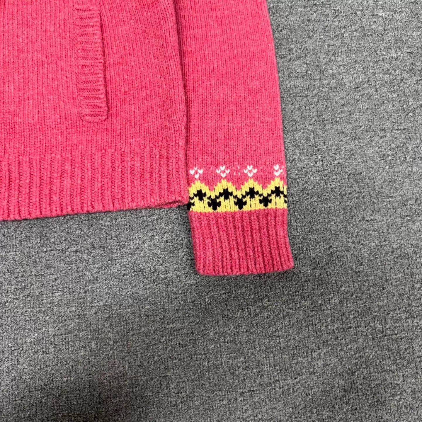 Miu Miu MIU MIU Women's Pink Fair Isle Short Knit Cardigan 40 Size S / US 4 / IT 40 - 3 Thumbnail