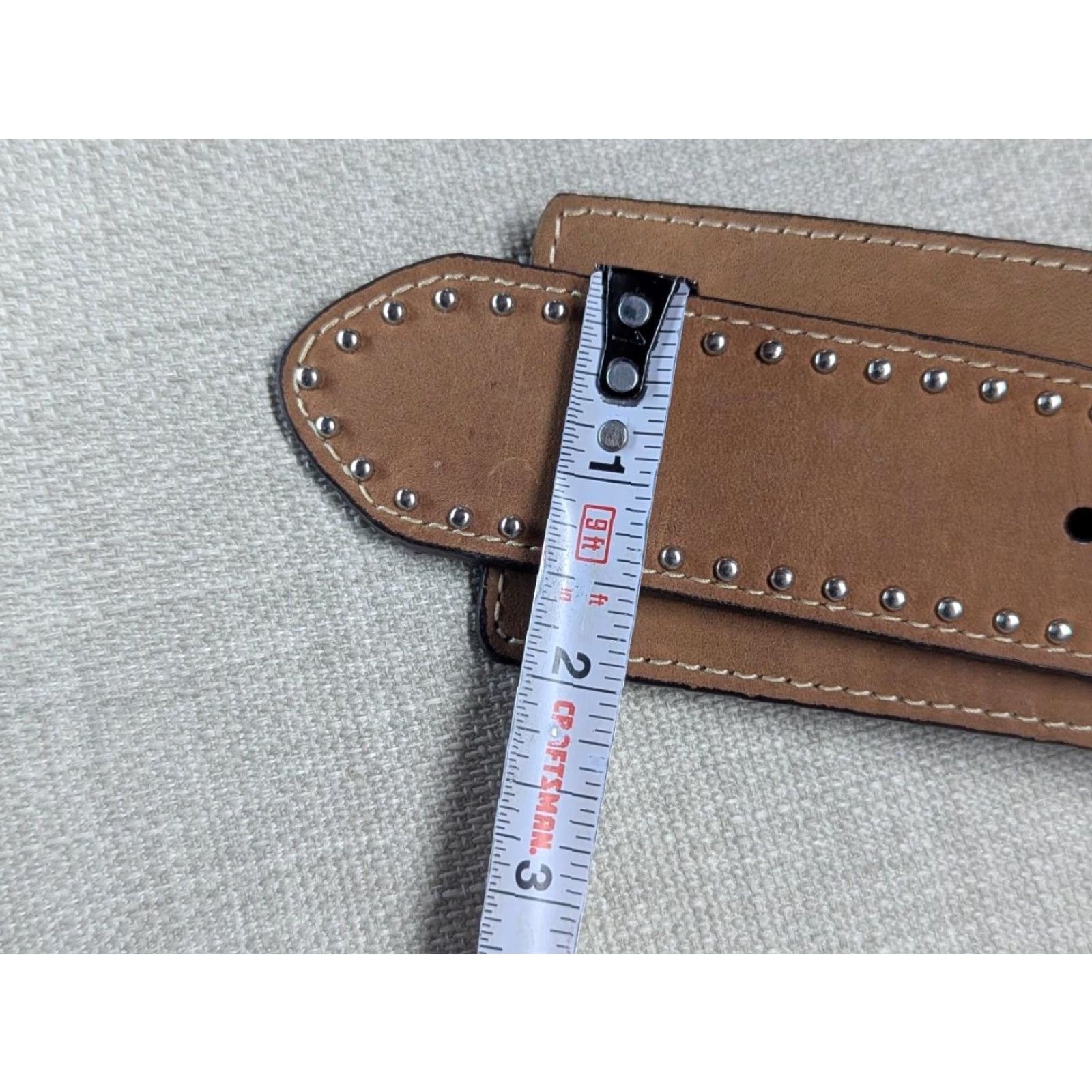 Vintage VINTAGE Nocona belt western belt 34 rhinestone studded leather brown 2.5" buckle Men Boys Mens Size 34 - 7 Thumbnail