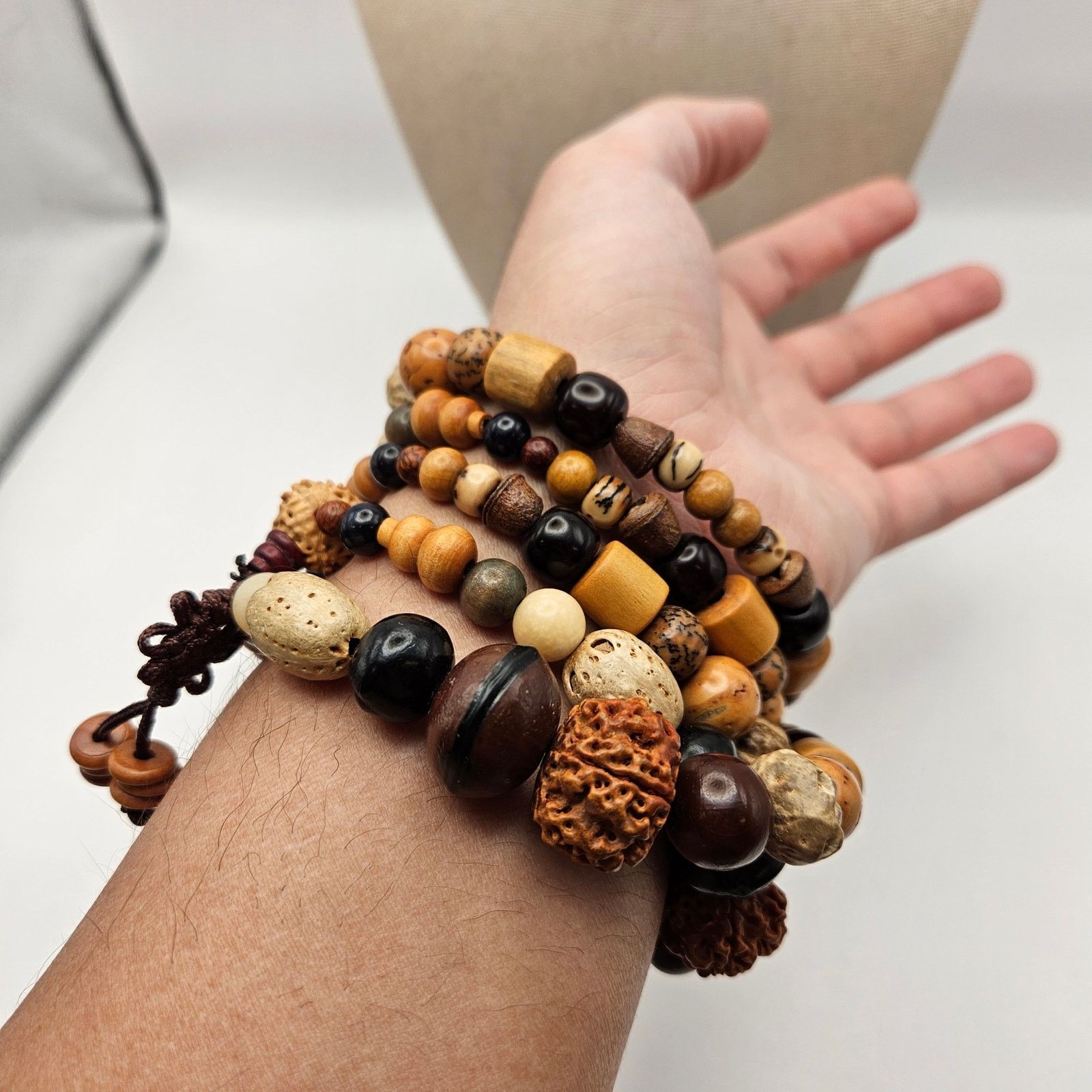 Other NATURAL RUDRAKSHA SEAD BEAD MALA NECKLACE BRACELET Size ONE SIZE - 2 Thumbnail