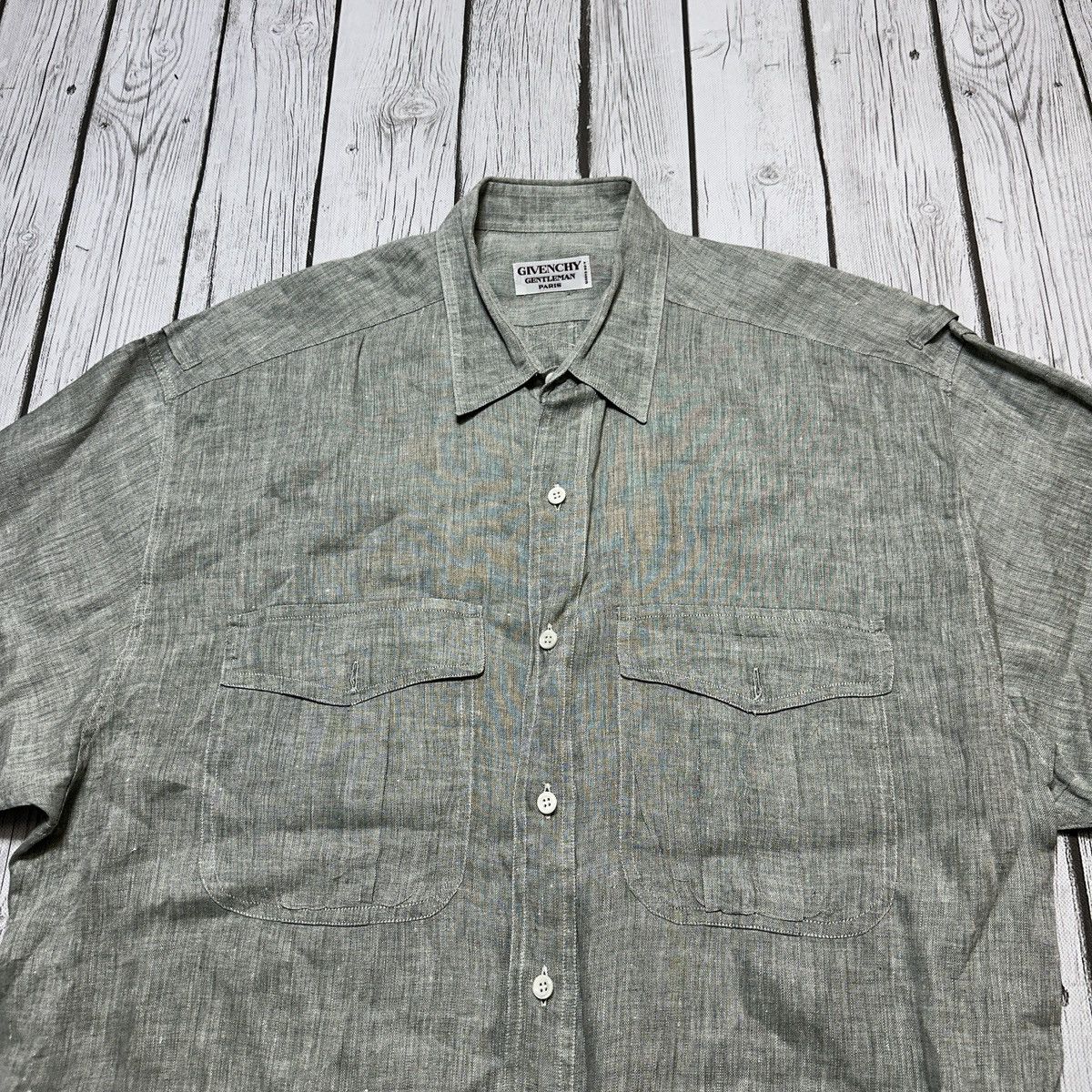 Givenchy × Vintage Vintage Givenchy Gentleman linen shirt Size US L / EU 52-54 / 3 - 3 Thumbnail