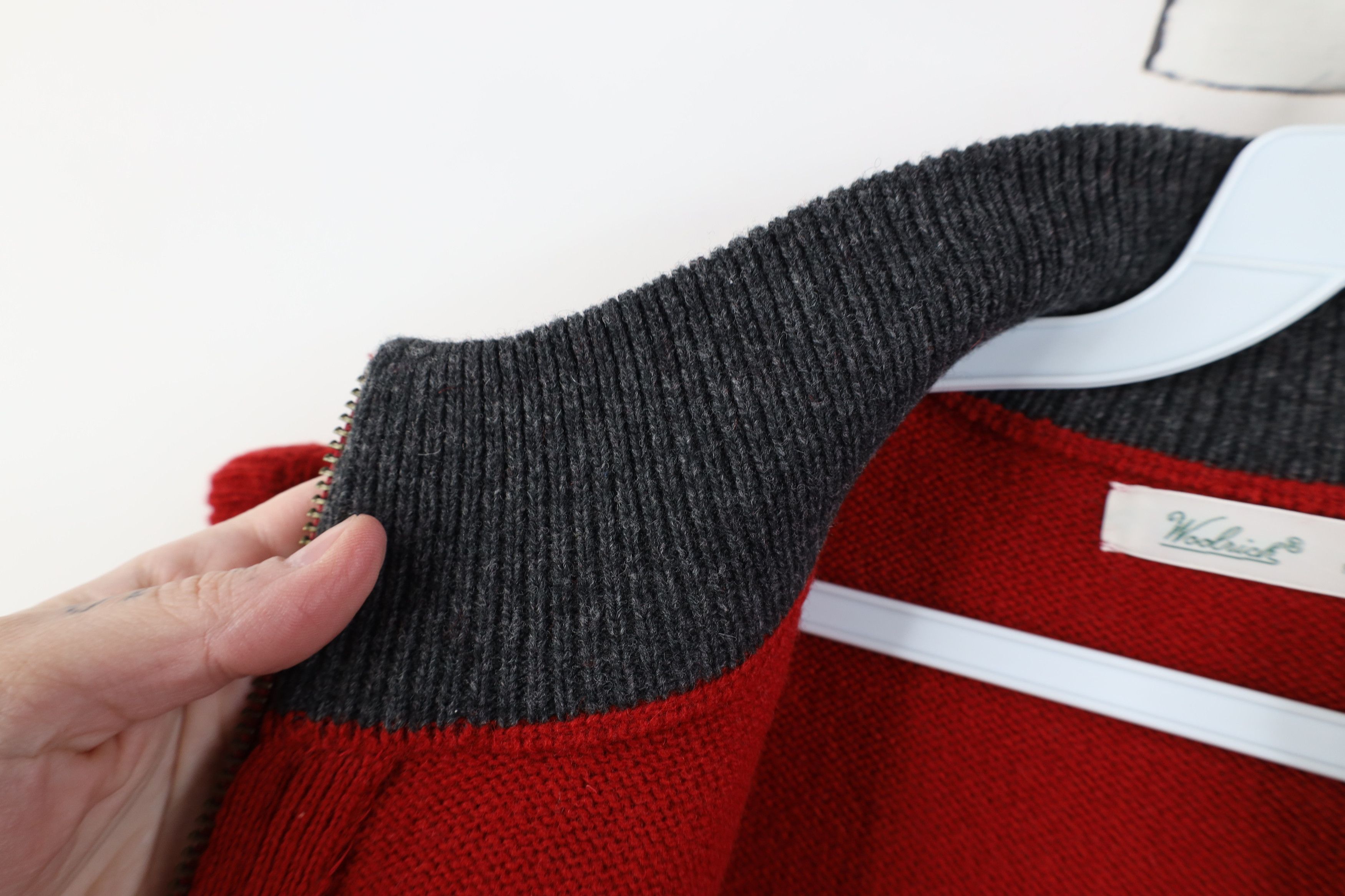 Woolrich Woolen Mills Vintage Woolrich Nature Deer Wool Knit Zip Sweater Vest Red Size XL / US 12-14 / IT 48-50 - 7 Thumbnail
