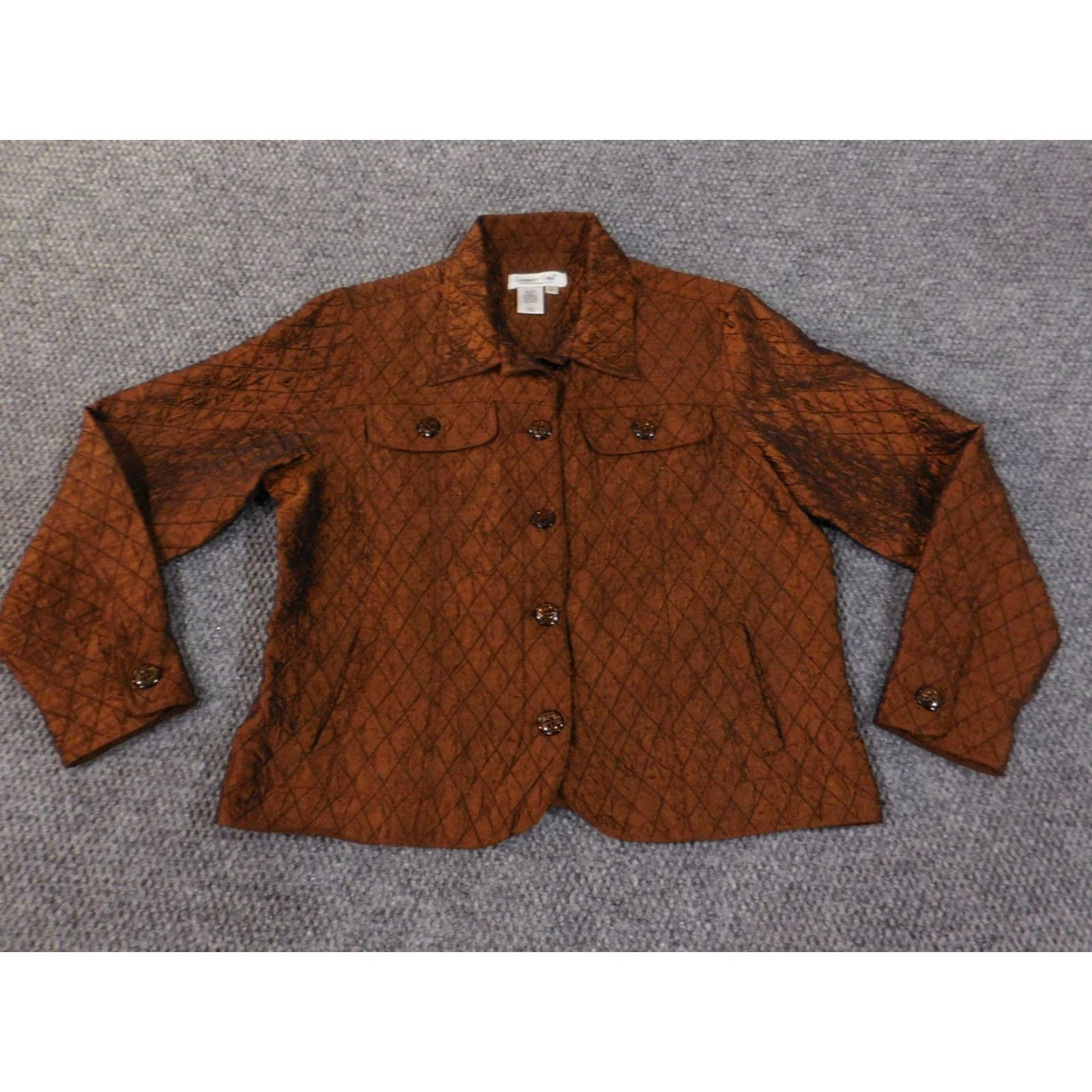 Coldwater Creek Coldwater Creek Jacket Womens Small Brown geometric Button casual polyester Size S / US 4 / IT 40 - 2 Thumbnail