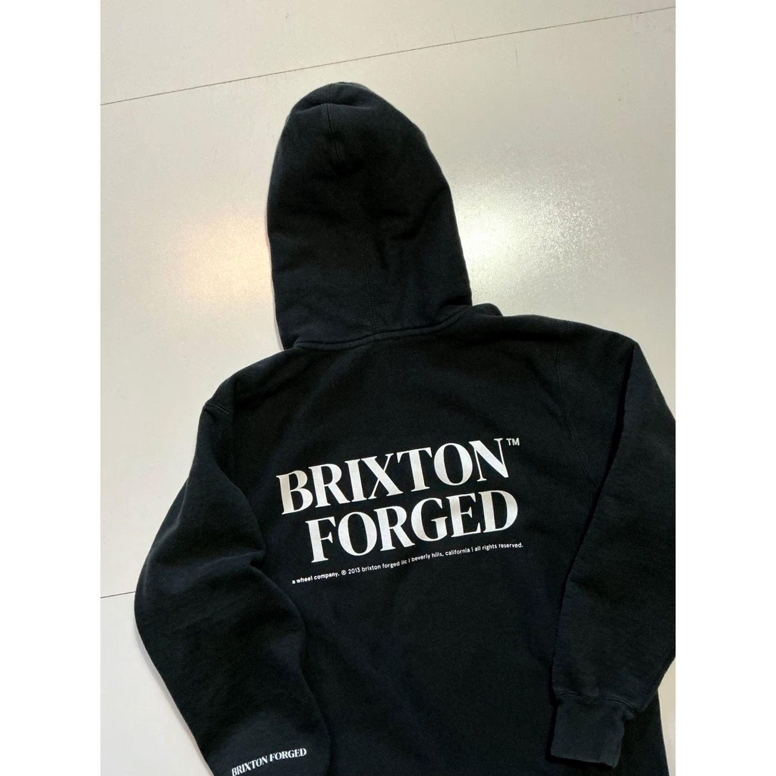 Brixton VINTAGE Brixton Forged A Wheel Company Beverly Hills Black Fleece Pullover Hoodie Mens Size M Size US M / EU 48-50 / 2 - 4 Thumbnail