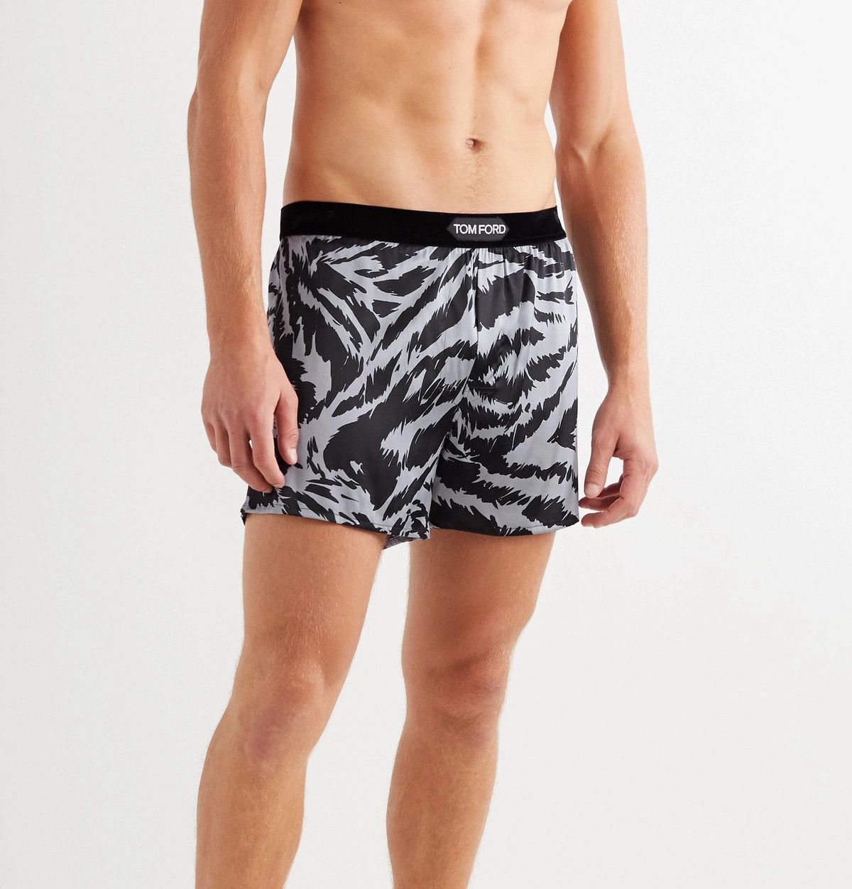 Tom Ford oc11z1225 Zebra-Print Boxer Short in Grey/Black Size US 32 / EU 48 - 2 Thumbnail
