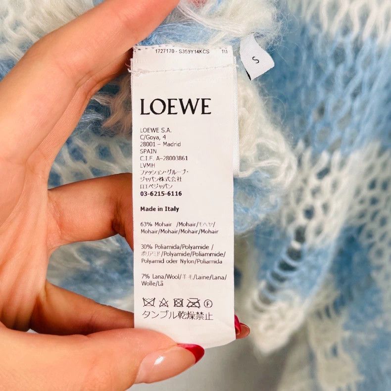 Loewe Loewe Marine blue and white striped sweater Size S / US 4 / IT 40 - 4 Thumbnail