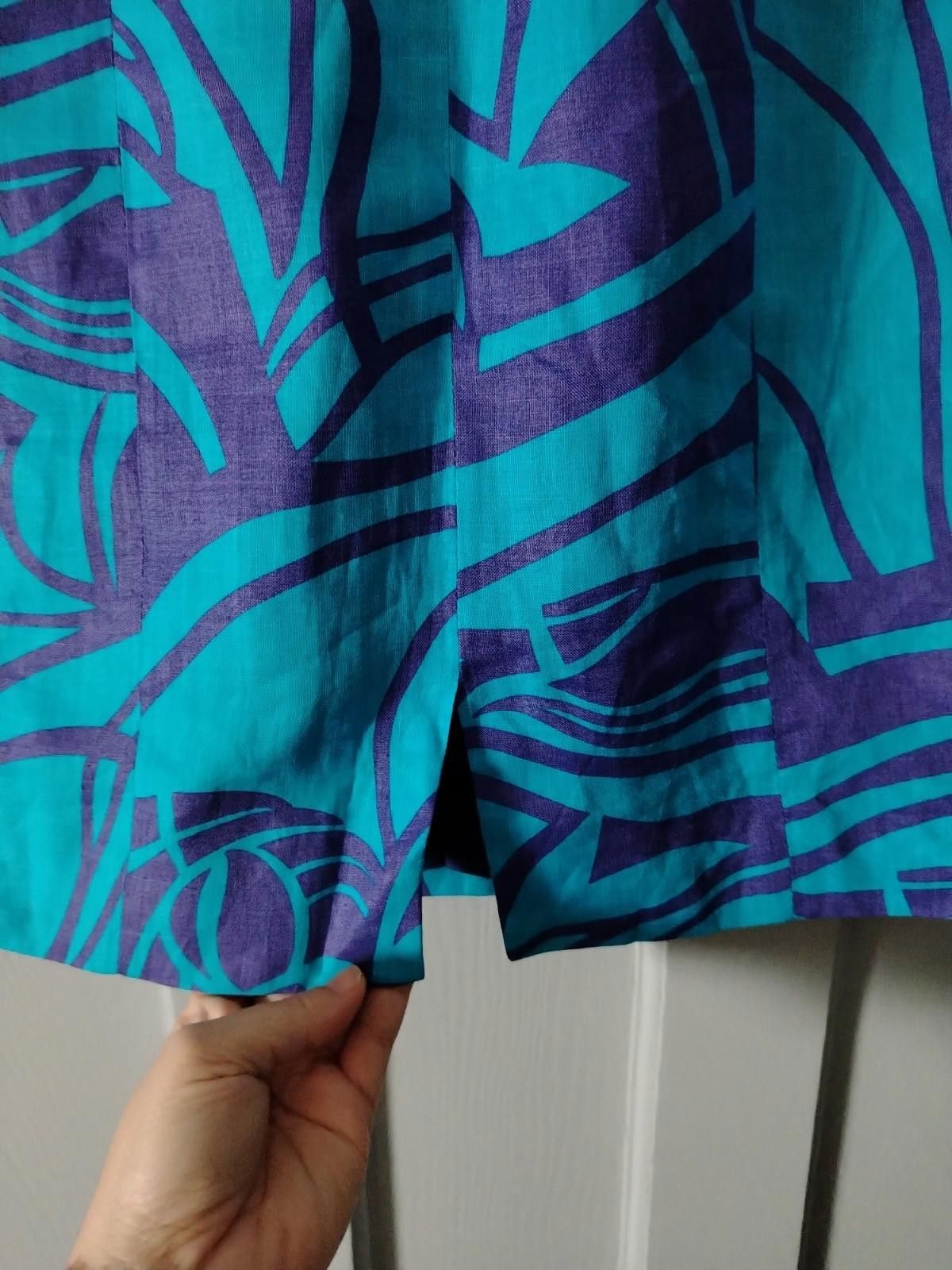 Zara Zara Basic Strapless Mini Dress Teal Purple Abstract Print Size S / US 4 / IT 40 - 9 Thumbnail