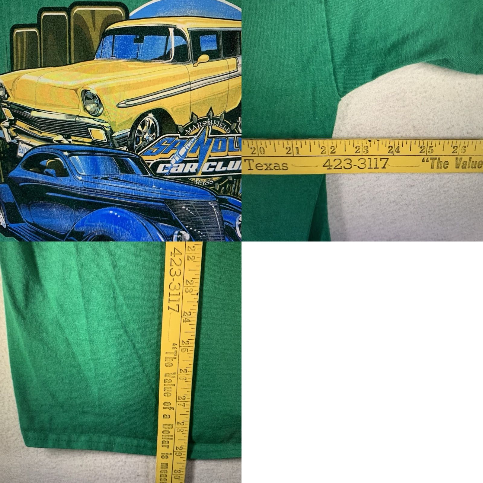 Gildan VINTAGE Car Club T-Shirt Adult XL Green Cotton Retro Cars 35th Annual Autofest Chevy Size US XL / EU 56 / 4 - 8 Thumbnail