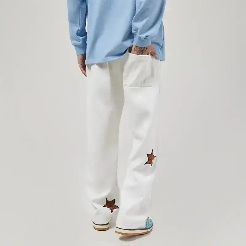 Japanese Brand Star Embroidered Jeans Men's Size US 32 / EU 48 - 2 Thumbnail