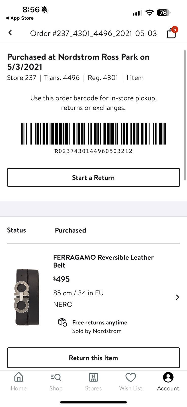 Salvatore Ferragamo Black and brown reversable ferrogamo belt Size 34 - 3 Thumbnail