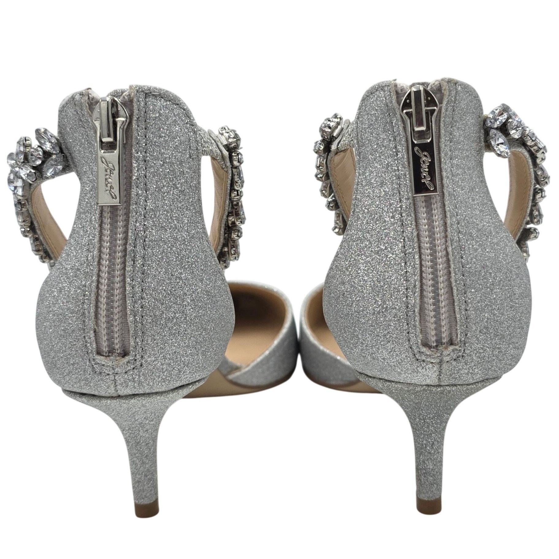 Badgley Mischka Jewel Badgley Mischka Women 7.5 Silver Robles Crystal Kitten Size US 7.5 / IT 37.5 - 5 Thumbnail