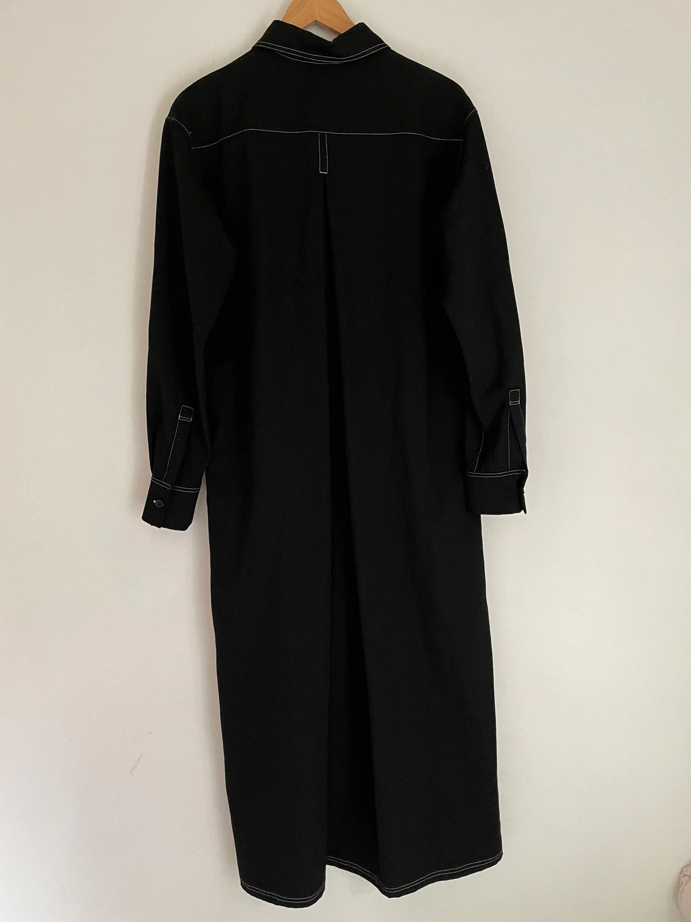 Yohji Yamamoto Yohji Yamamoto Slit Back Maxi Shirt Dress Long Sleeve Wool Size S / US 4 / IT 40 - 9 Thumbnail