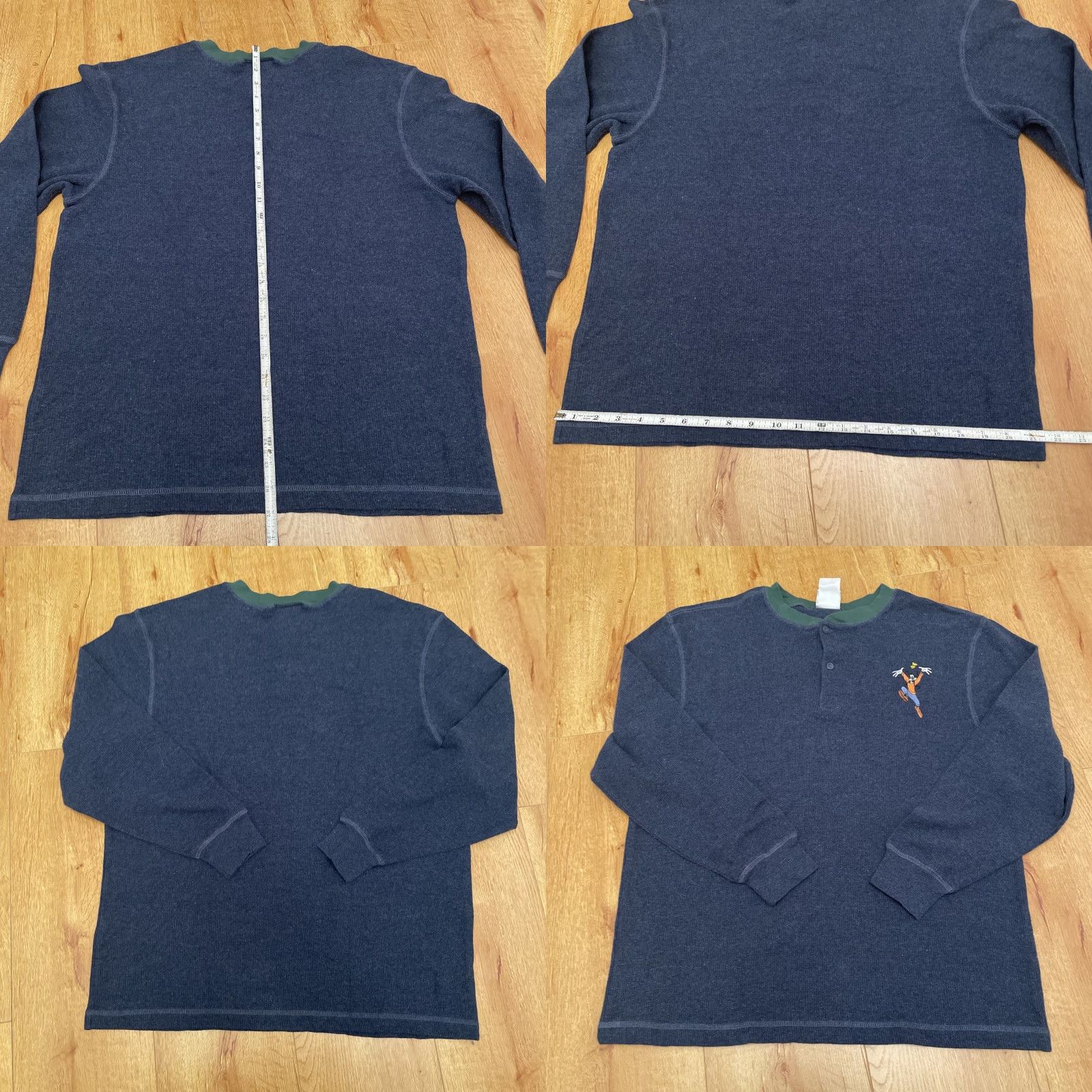 Disney Disney Disney Store Goofy Thermal Henley Mens Med Blue Waffle Knit Embroidered Fun Dad Shirt Size US M / EU 48-50 / 2 - 8 Thumbnail
