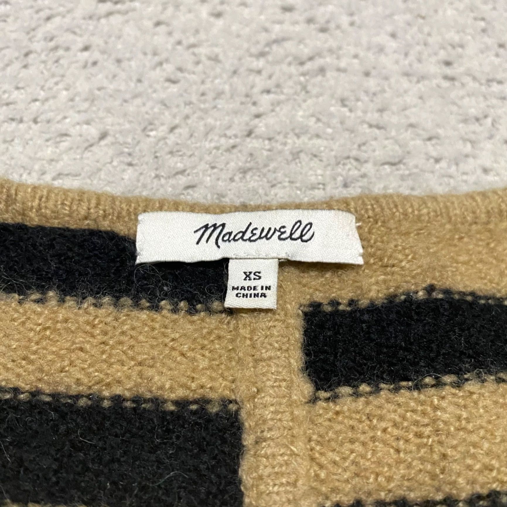 Madewell Madewell Sweater XS Womens Multicolor Striped V-Neck Pullover Wool Alpaca Knit Long Sleeve Shirt Womens, Casual, Regular Fit Size XS / US 0-2 / IT 36-38 - 3 Thumbnail