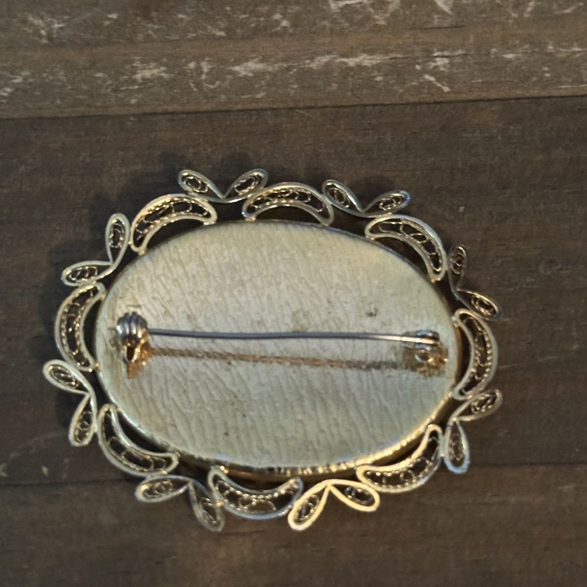 Vintage Vintage large oval Damascene bird brooch Size ONE SIZE - 4 Thumbnail