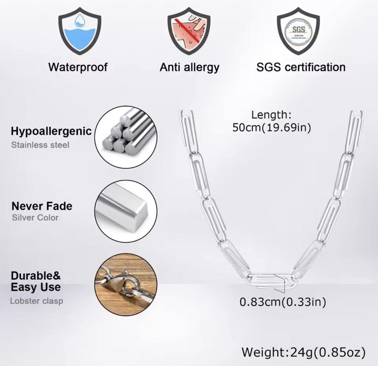 Jewelry Paperclip Chain Necklaces Size ONE SIZE - 5 Thumbnail