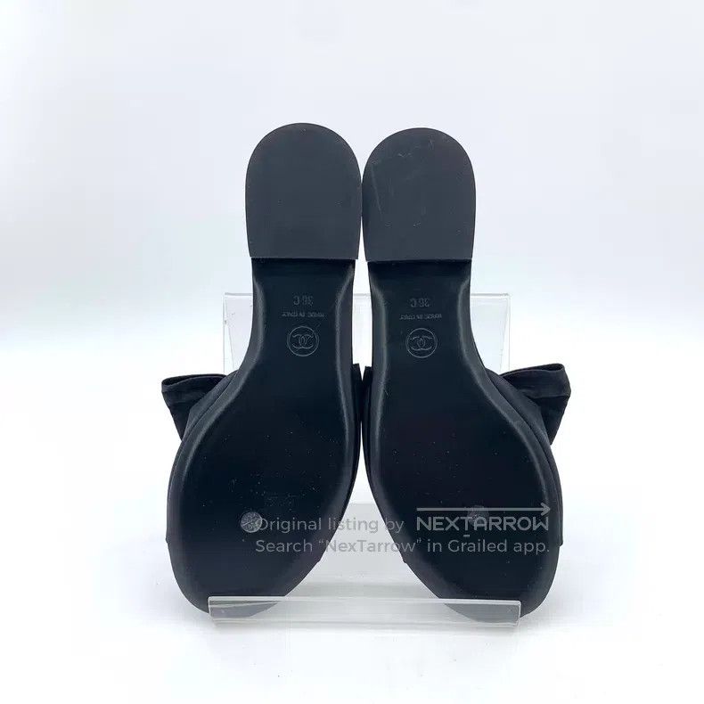 Chanel Chanel 24A black logo bow casual flat slippers Size US 5.5 / IT 35.5 - 5 Thumbnail