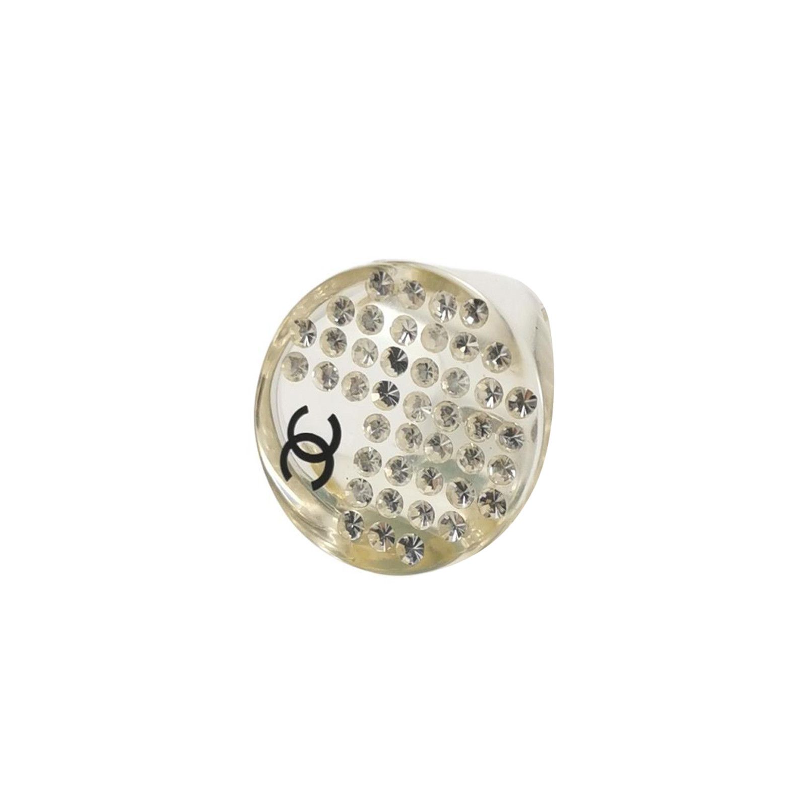 Chanel Chanel Acrylic Crystal Double C Ring Size 14 -z2505 Size ONE SIZE - 1 Thumbnail