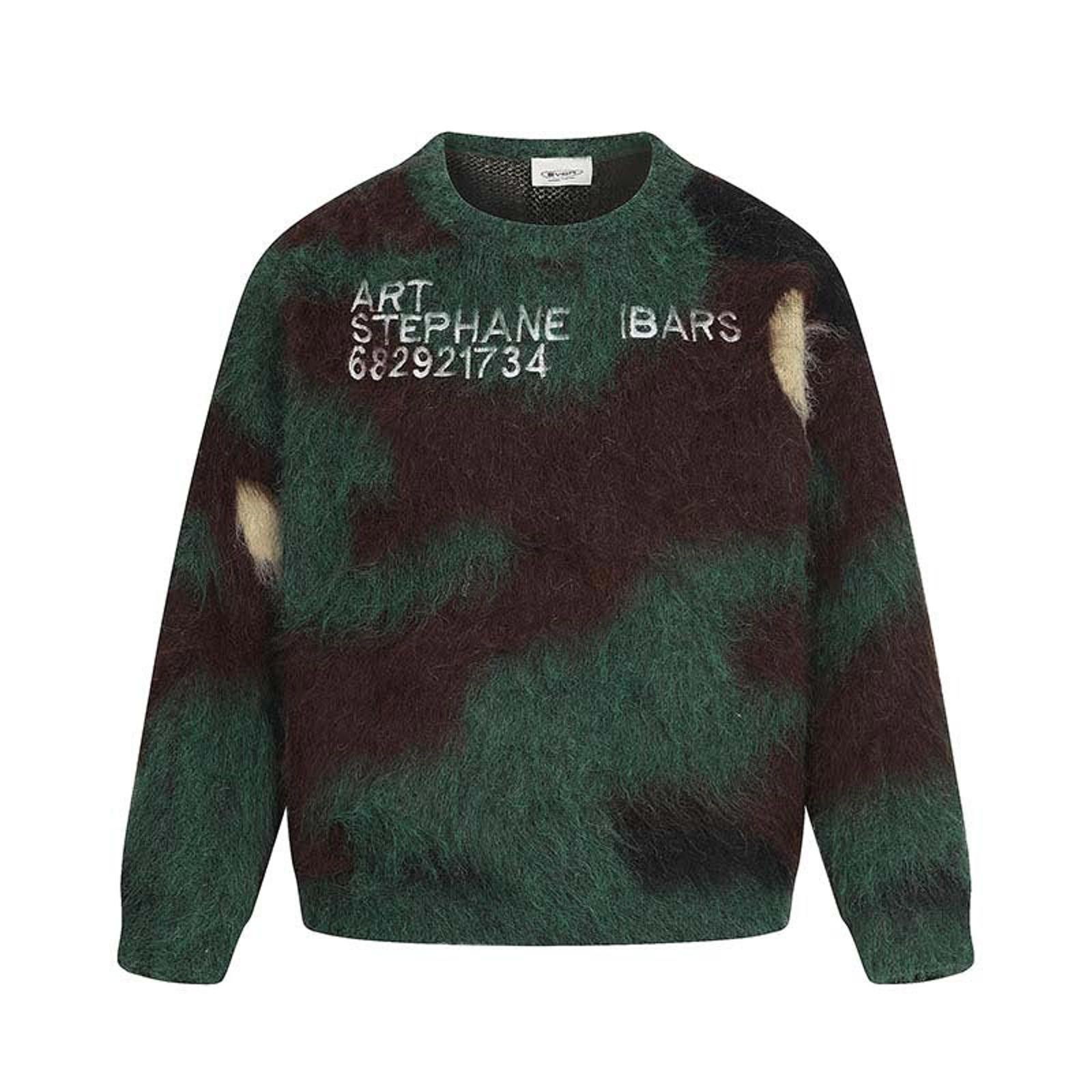 Other Green Brown Fuzzy Camouflage Crewneck Sweater Size US L / EU 52-54 / 3 - 1 Thumbnail