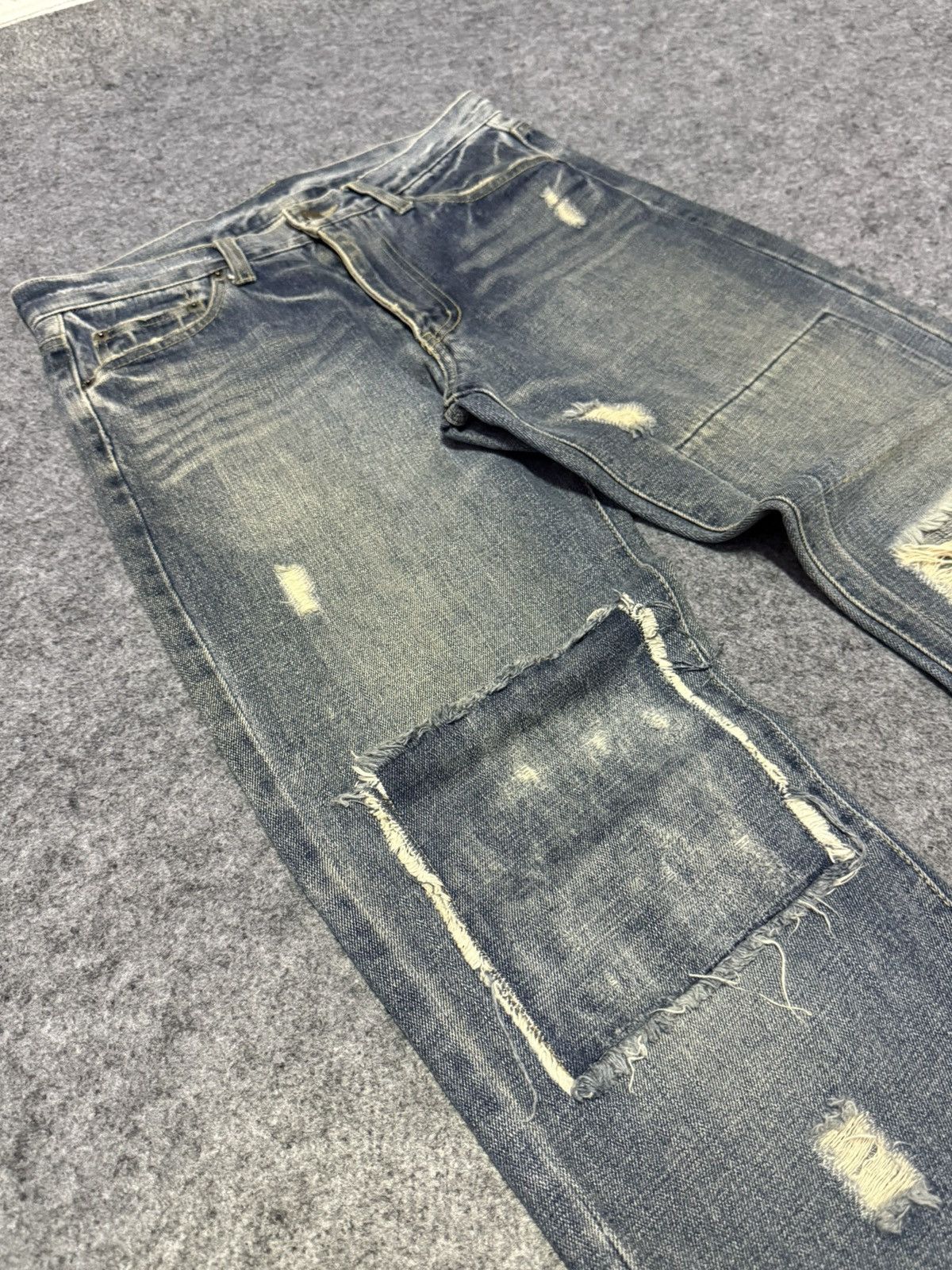 Japanese Brand Distressed Patch Work Japanese Grunge Denim Pants Size US 30 / EU 46 - 8 Thumbnail