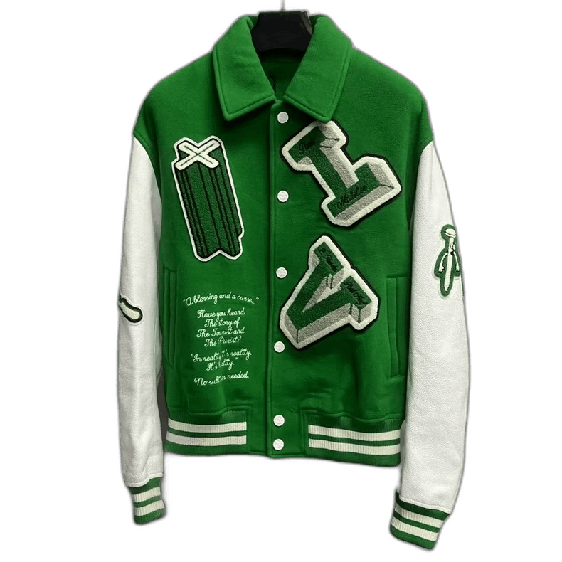 Louis Vuitton Green Embroidered Baseball Jacket