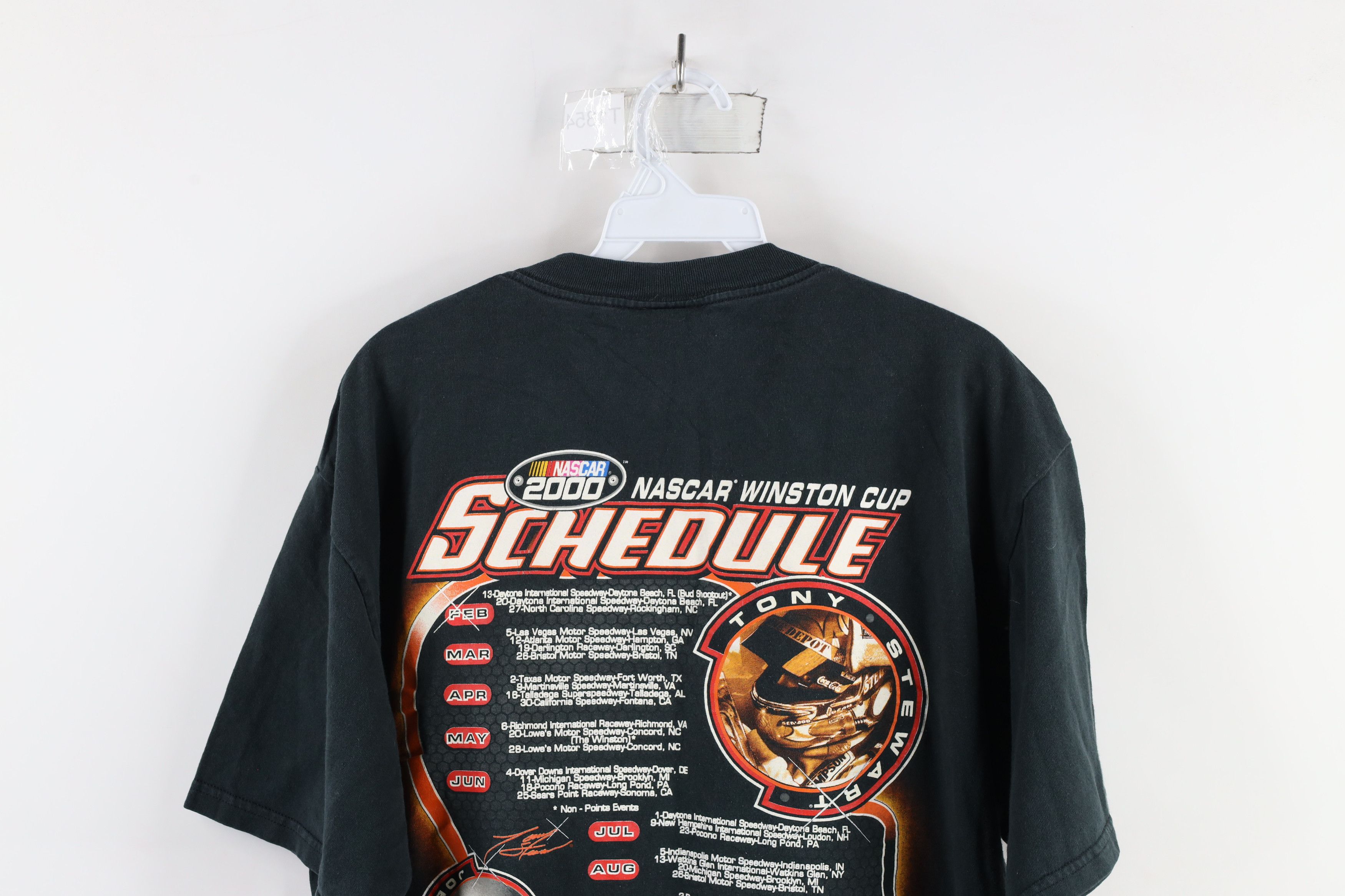 Vintage Vintage Y2K 2000 NASCAR Tony Stewart Racing T-Shirt Black Size US L / EU 52-54 / 3 - 14 Thumbnail